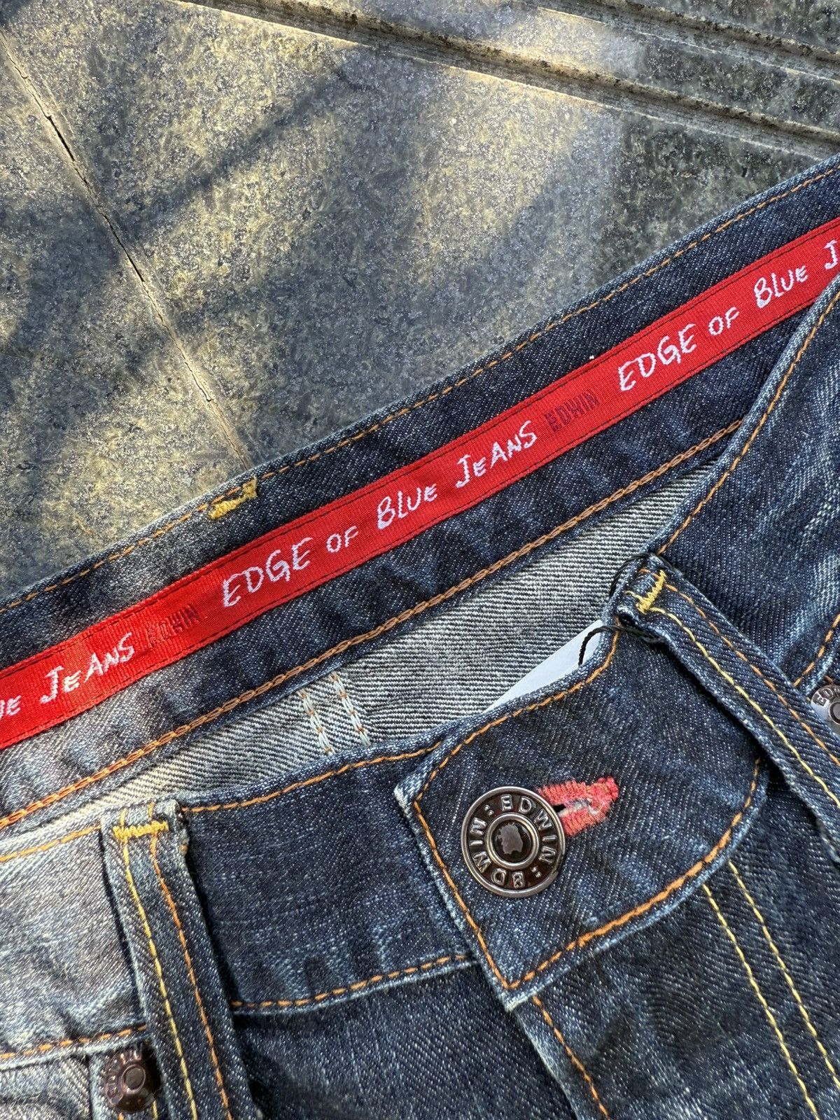 Edwin × Vintage 90’s EDWIN 503 JAPANESE BRAND POCKET LOGORETRO SALVEGE DENIM Size US 32 / EU 48 - 15 Thumbnail