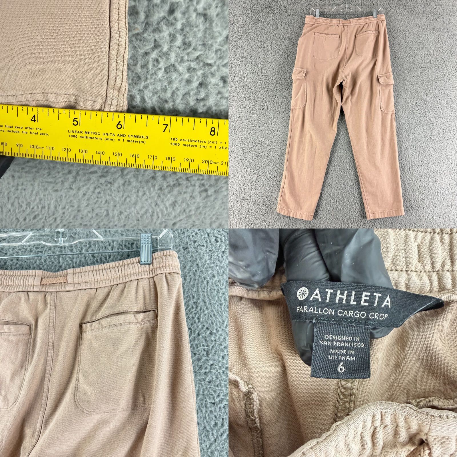 Athleta Athleta Farallon Cargo Crop Pants Womens Size 6 Beige Pull On Casual Size 28" / US 6 / IT 42 - 8 Thumbnail