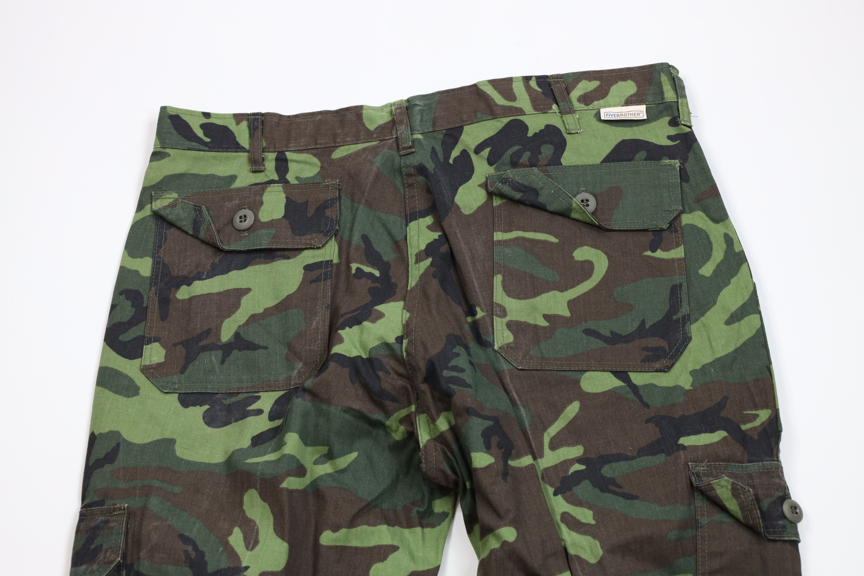 FiveBrother × Vintage Vintage 70s Five Brother Camouflage Wide Leg Cargo Pants USA Size US 34 / EU 50 - 11 Thumbnail