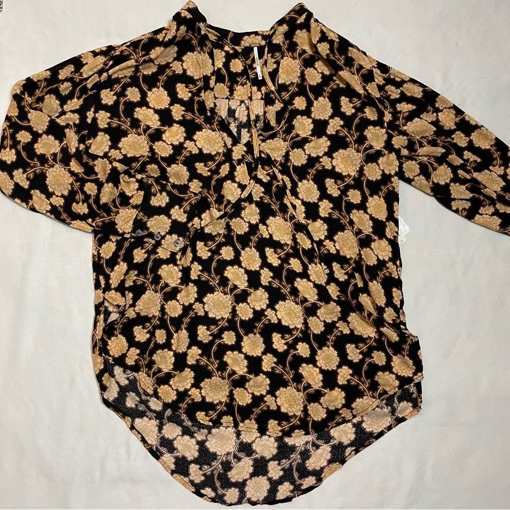 Free People NWT New $128 Free People Mia Floral Print Tie Neck Tunic To Size M / US 6-8 / IT 42-44 - 6 Thumbnail