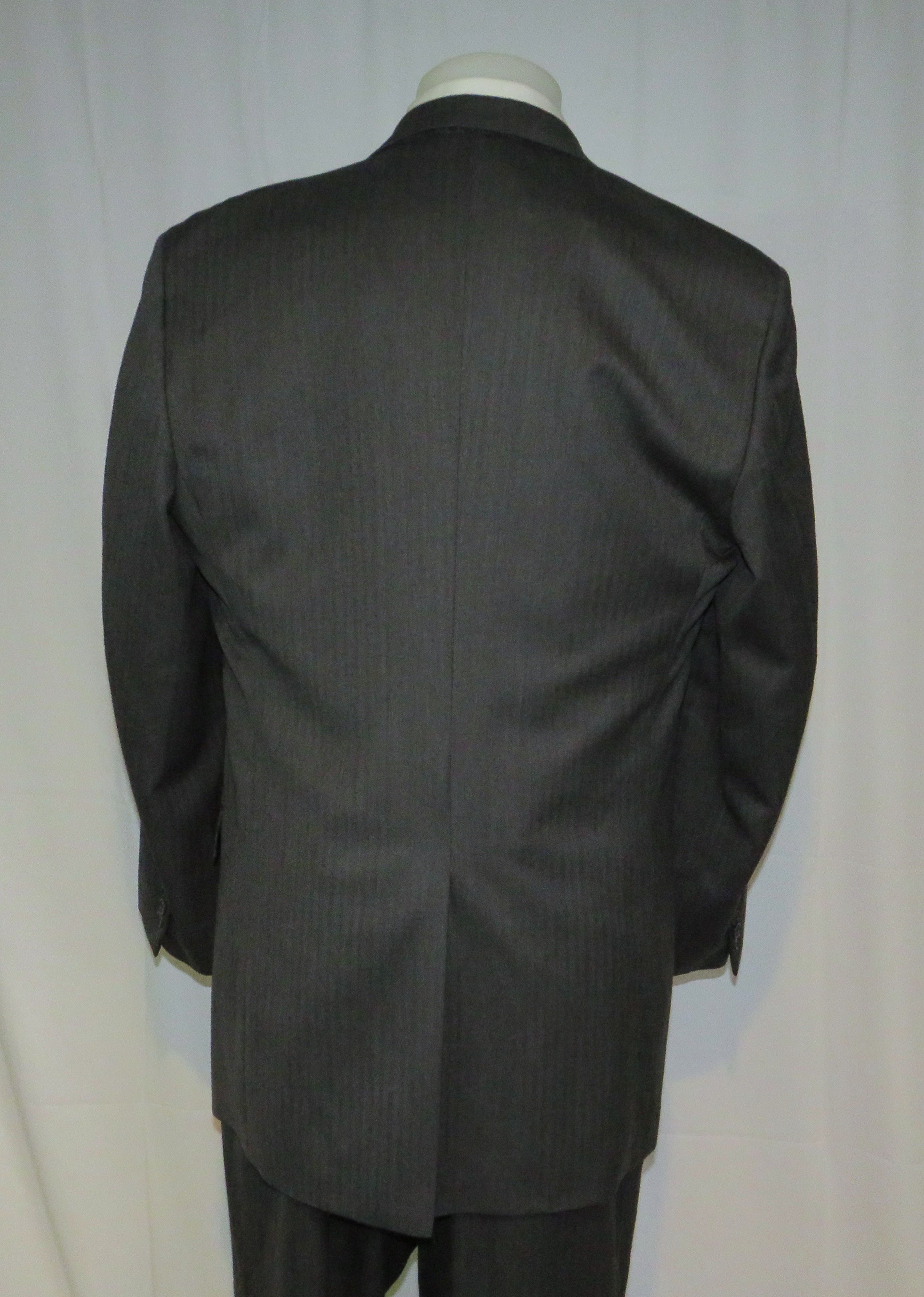 Brooks Brothers 1818 Madison Saxxon Gray Herringbone Two Button Suit 46XL Size 46L - 10 Thumbnail