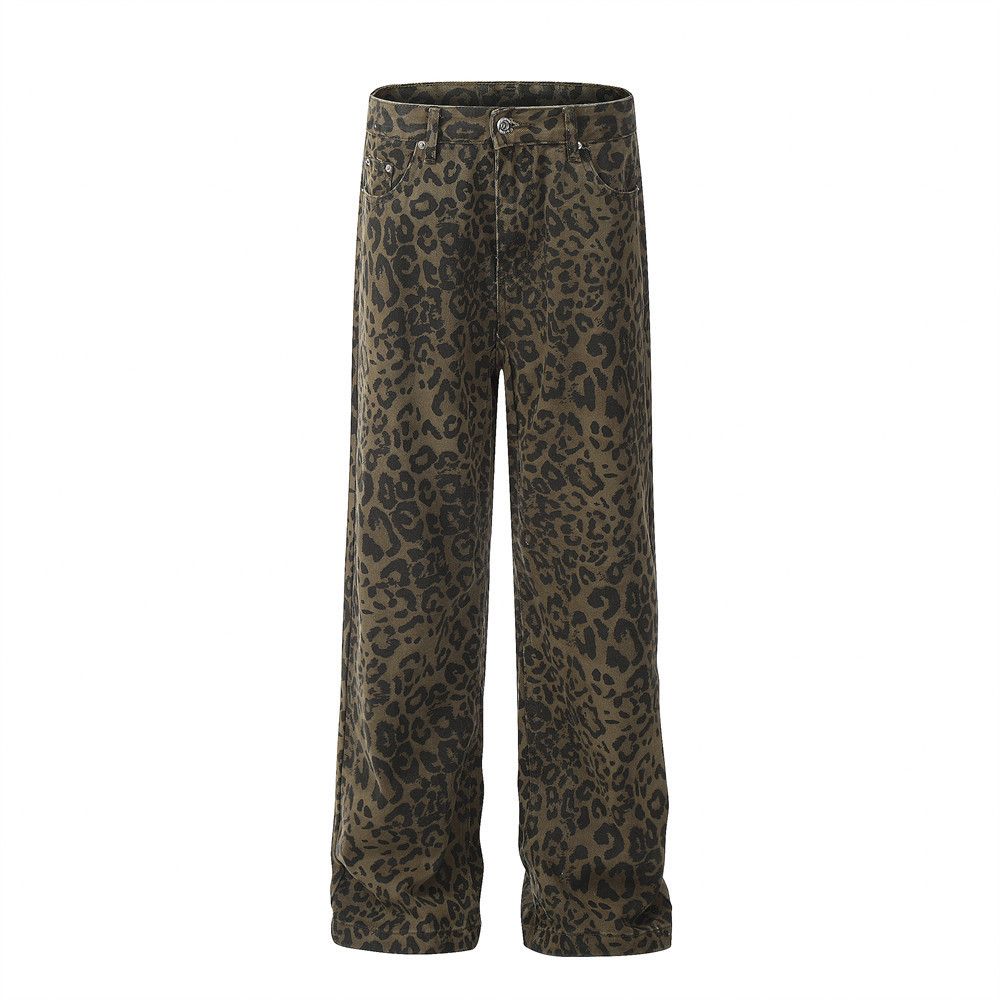 Japanese Brand Loose casual punk washed workwear leopard print jeans y2k Size US 32 / EU 48 - 1 Thumbnail