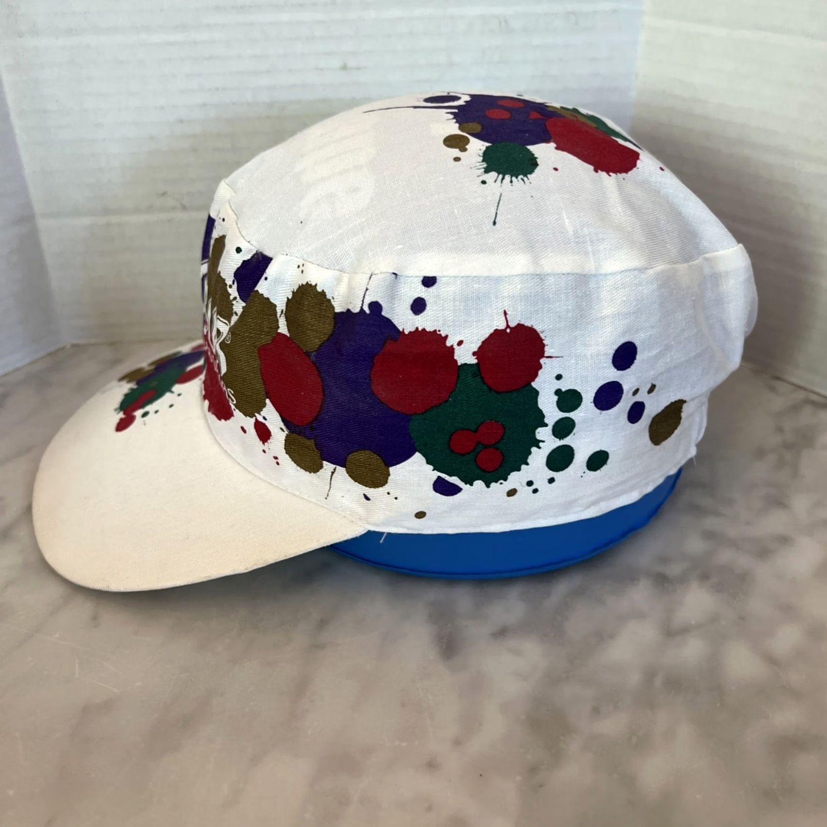 Vintage VINTAGE Excalibur Casino Painters Cap One Size White Painter Splatter Mens Size ONE SIZE - 3 Thumbnail