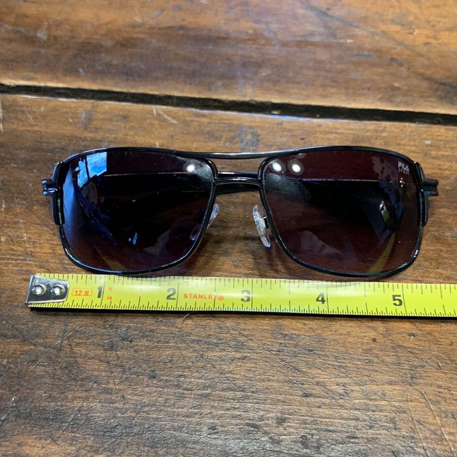 Fila FILA sport sunglasses black metal rectangular gray lenses Size ONE SIZE - 5 Thumbnail