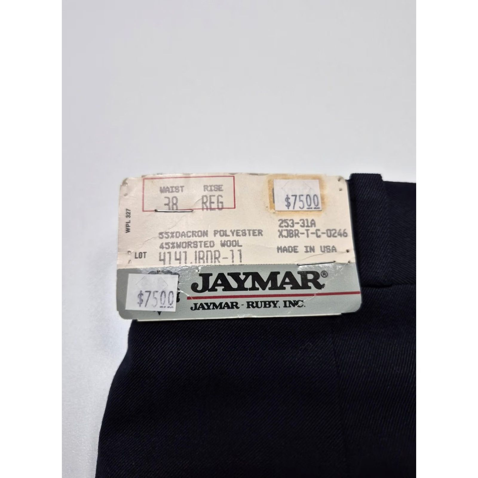 Vintage VTG Jaymar Dress Pants Mens 38x36 Blue Wool Pleated Straight Unhemmed NWT USA Size US 38 / EU 54 - 4 Thumbnail