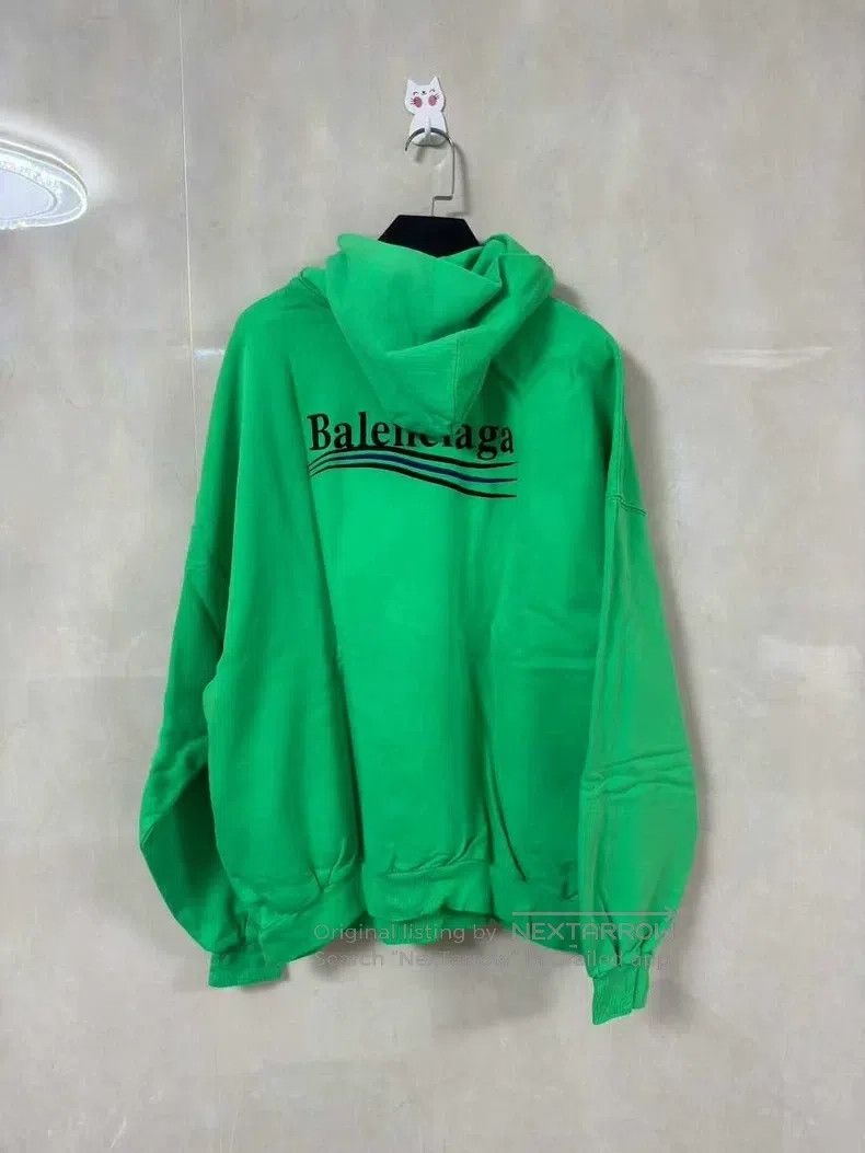 Balenciaga Balenciaga Green Embroidered Coke Logo Print Hooded Sweats Size US S / EU 44-46 / 1 - 2 Thumbnail