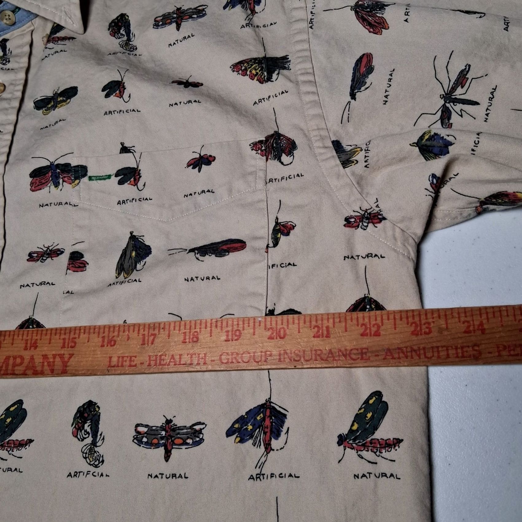 Tommy Hilfiger VINTAGE Tommy Hilfiger Shirt Men Small Fly Fishing Lures Fisherman Outdoors Fish Button-Down Collared Long Sleeve Beige Cotton Size US S / EU 44-46 / 1 - 5 Thumbnail