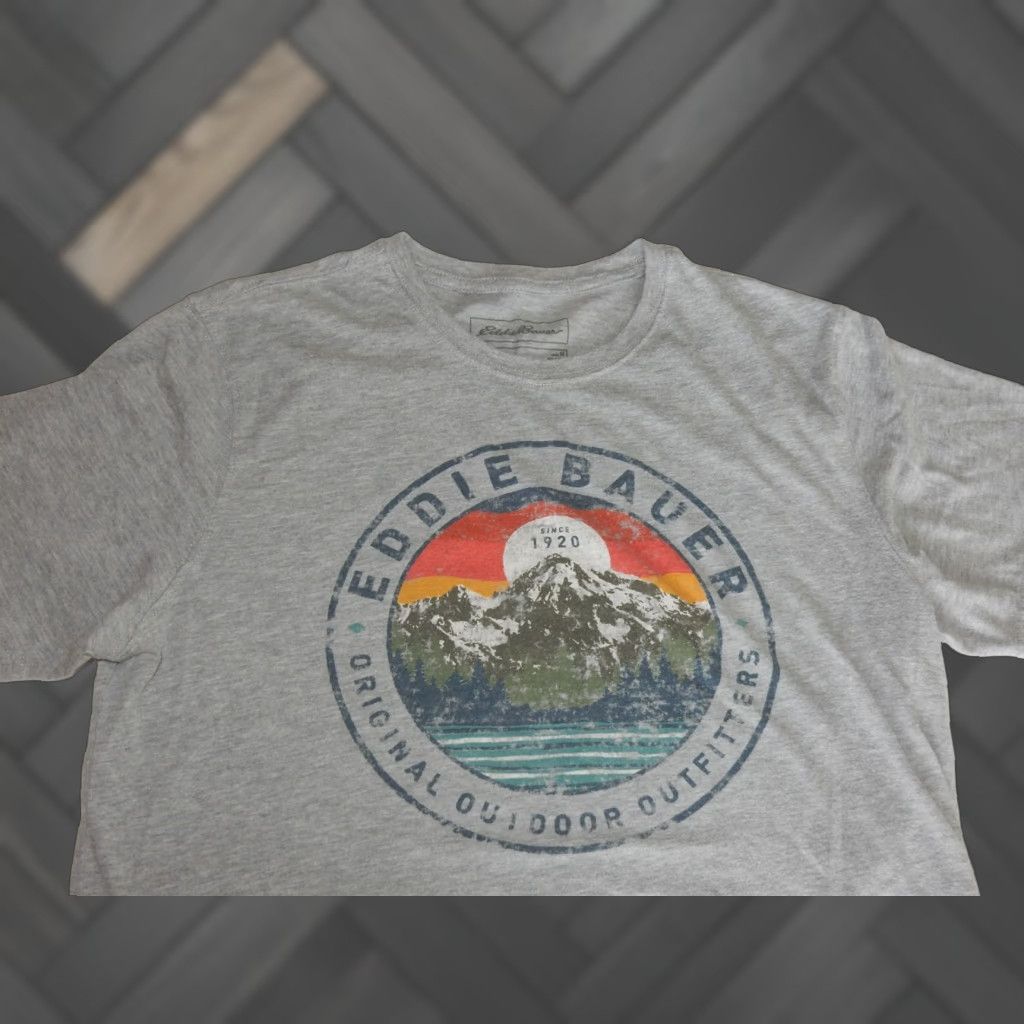Eddie Bauer VINTAGE Eddie Bauer Men's T Shirt Size M Graphic Print Gray Cotton Blend Casual Size US M / EU 48-50 / 2 - 1 Thumbnail