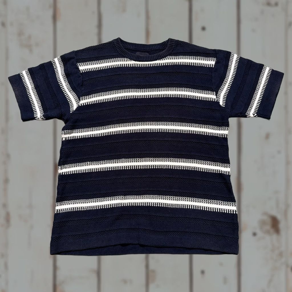 Vintage Beams Japan Heavy Stripe Border Knit Jersey T-Shirt Large Size US L / EU 52-54 / 3 - 1 Thumbnail
