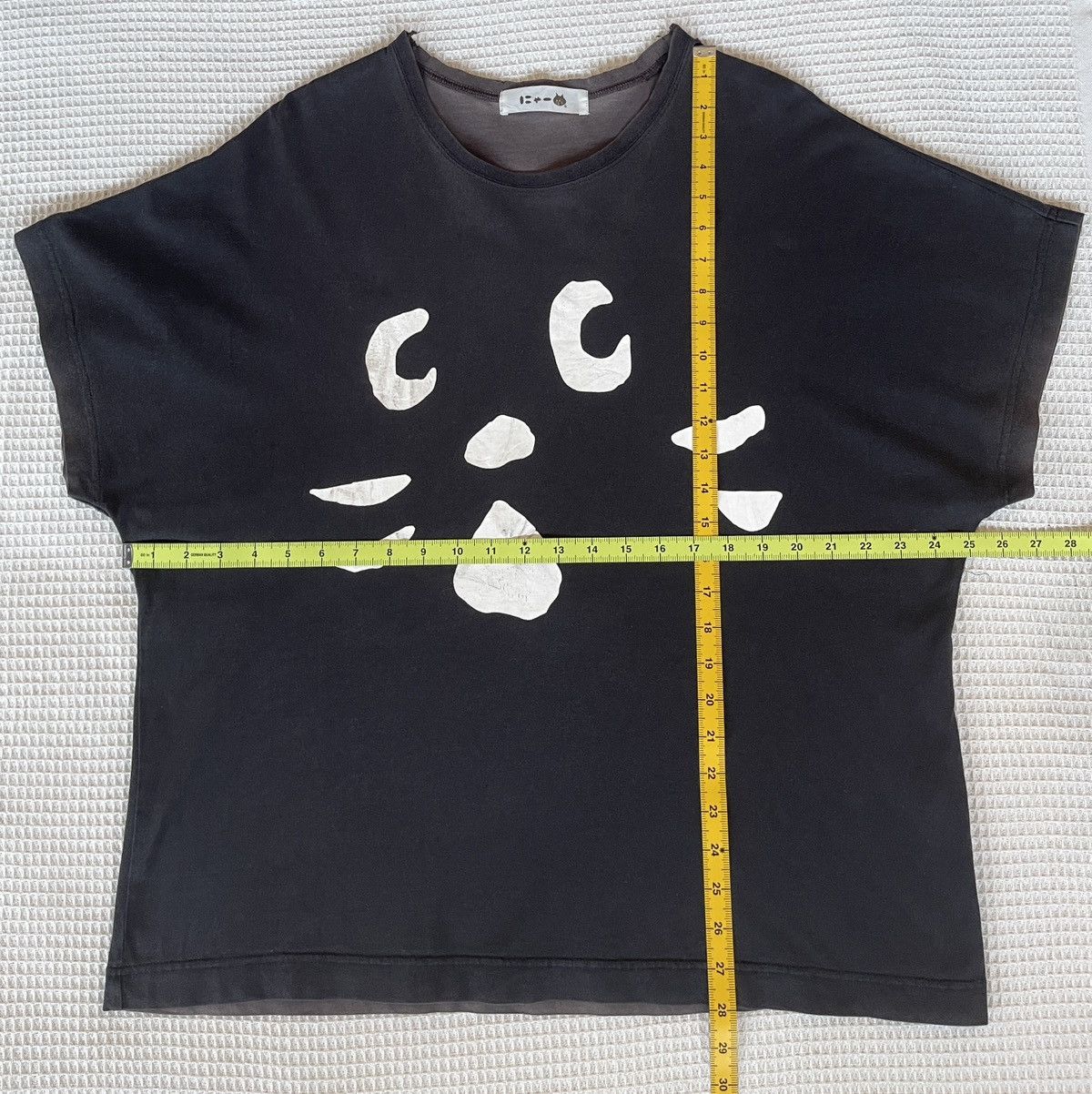 Ne-Net Vintage90s THRASHED🔥Ne-Net🔥Big Face Cat Faded Black Tshirt Size US L / EU 52-54 / 3 - 4 Thumbnail