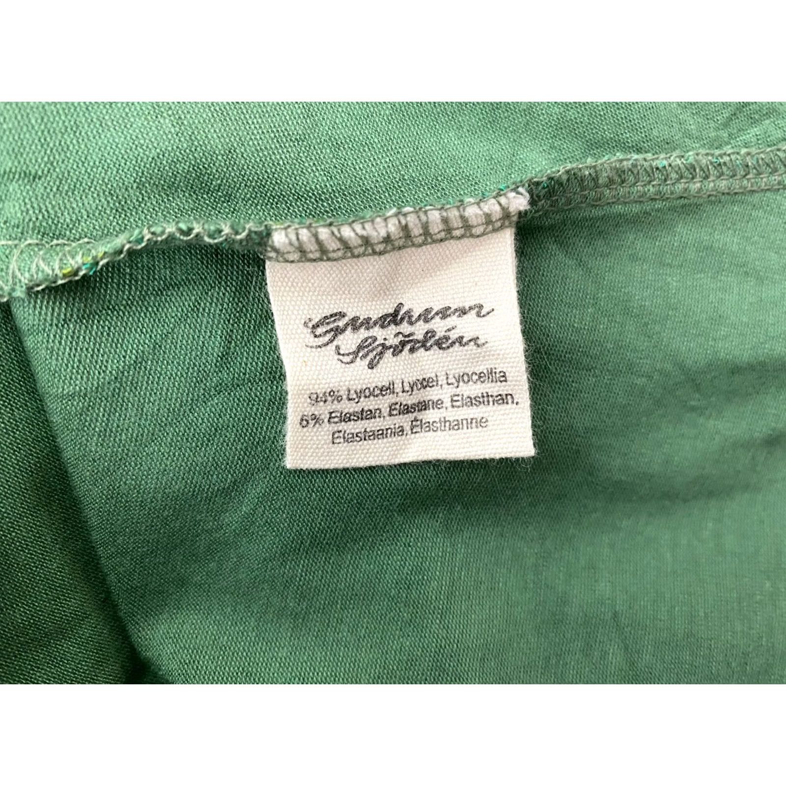 Vintage Gudrun Sjoden Womens Dress M Green A-Line Midi Shirt? Size M / US 6-8 / IT 42-44 - 6 Thumbnail