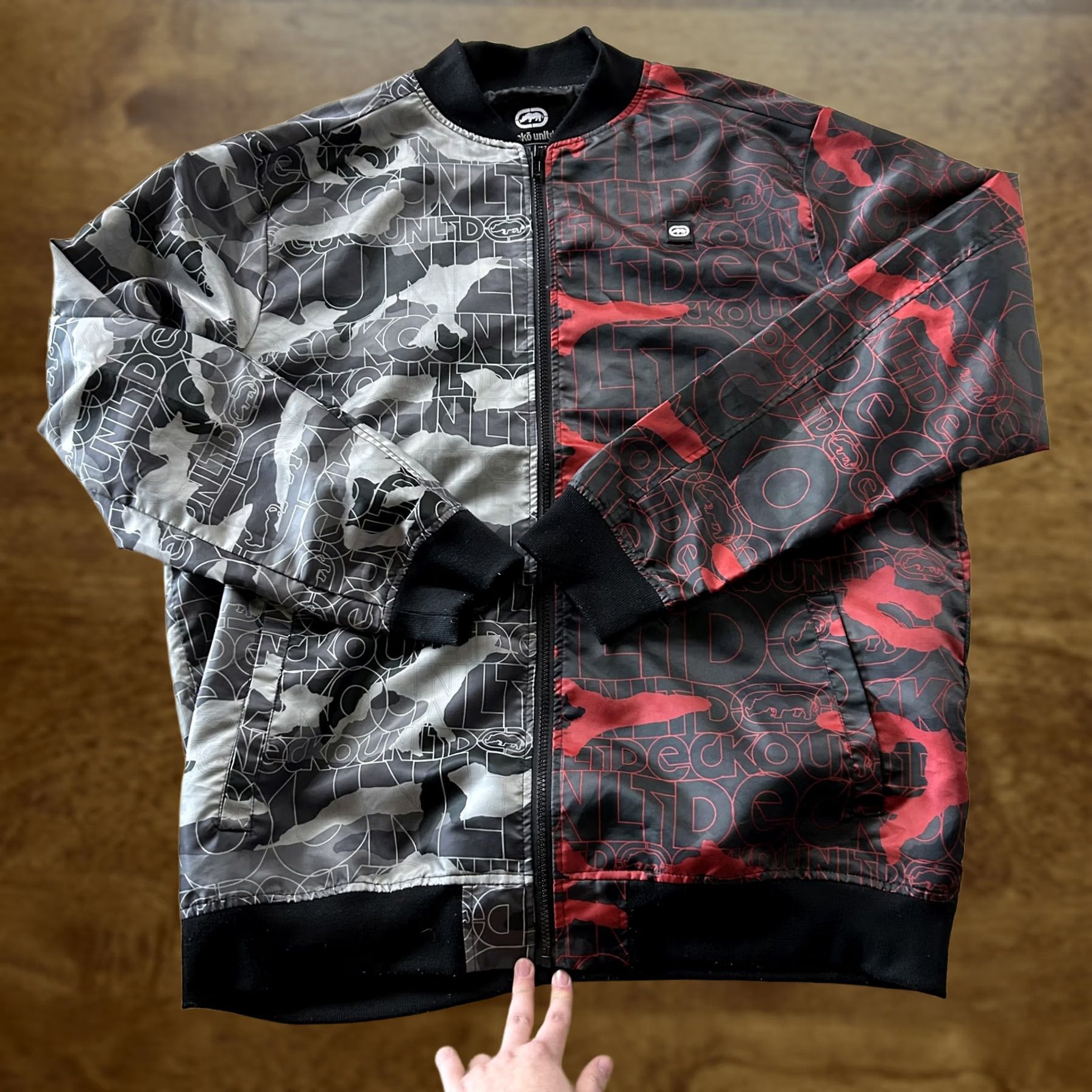 Ecko Unltd. Ecko Unltd Jacket Mens XL Multicolor Camo Bomber Full Zip Hip Hop Streetwear Size US XL / EU 56 / 4 - 1 Thumbnail