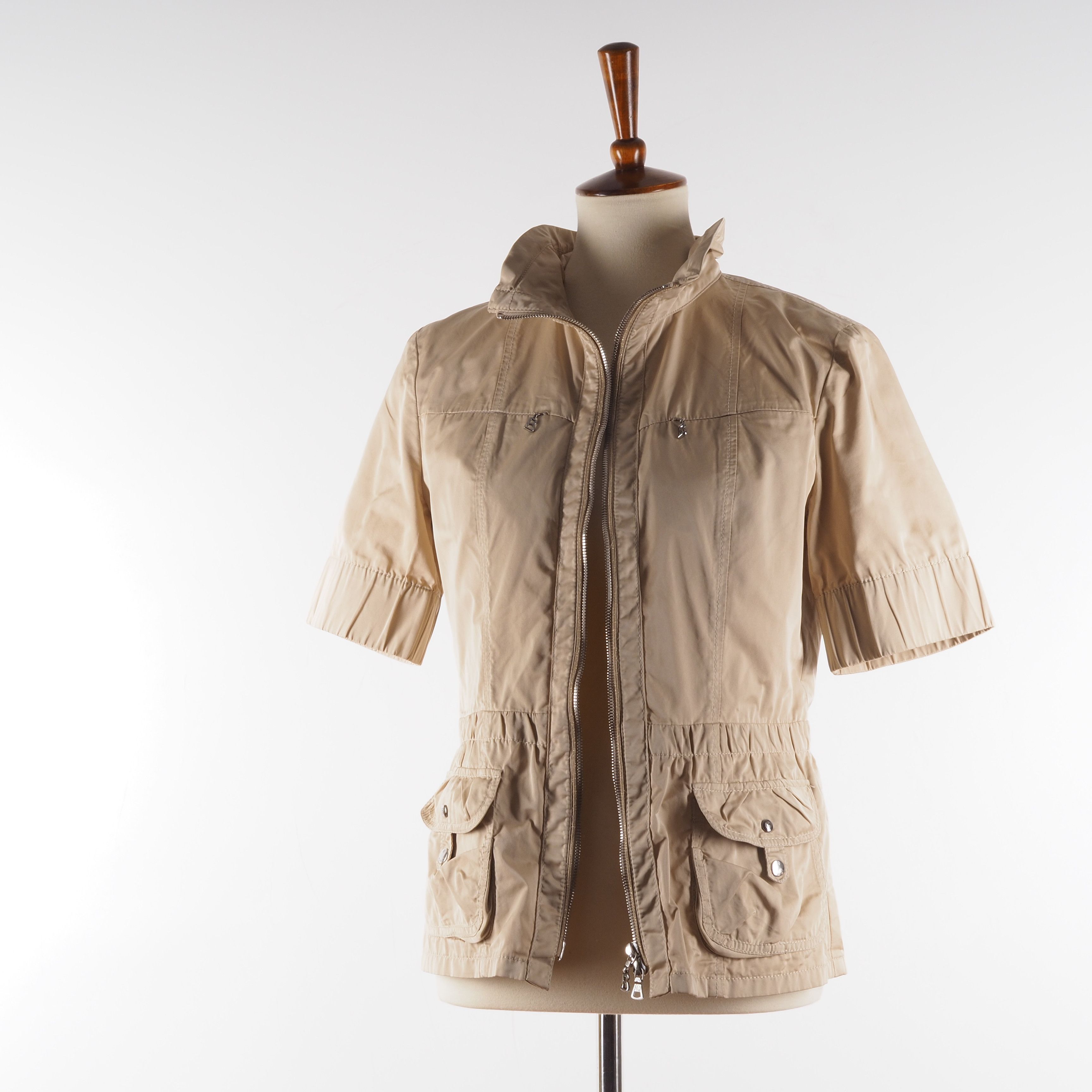 Bogner Bogner Women's Beige Short Sleeve Zip Lightweight Jacket Size M / US 6-8 / IT 42-44 - 4 Thumbnail