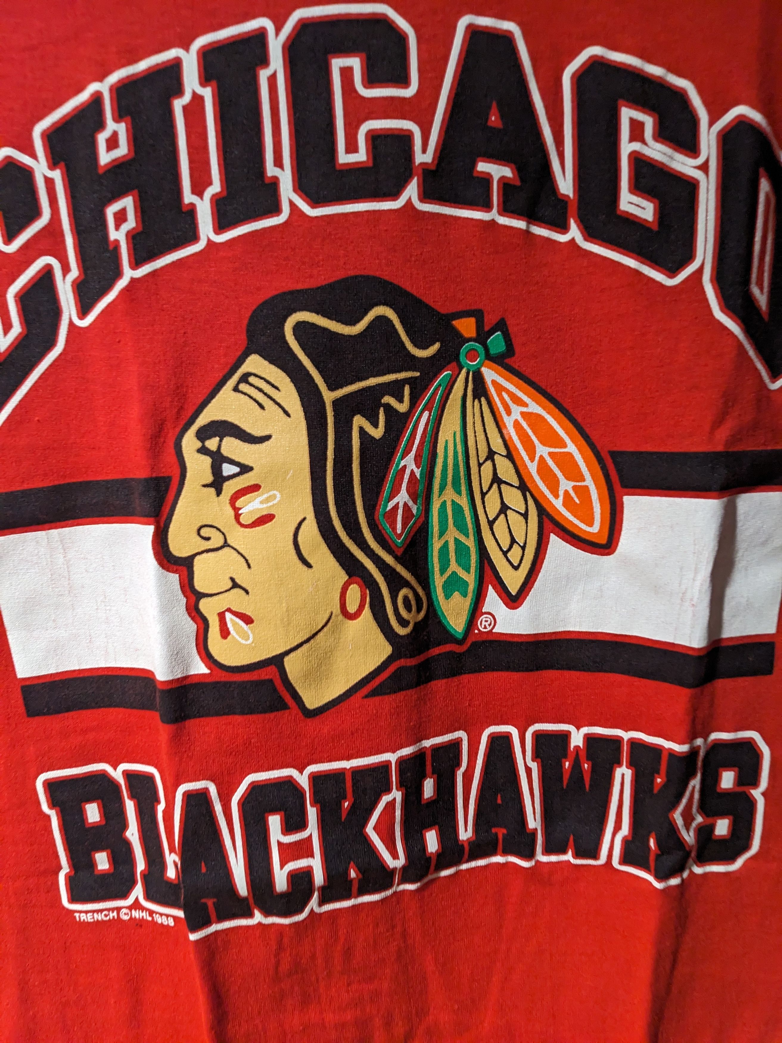 NHL × Vintage Vintage 1988 Chicago Blackhawks NHL Hockey Small T-Shirt Size US S / EU 44-46 / 1 - 2 Thumbnail