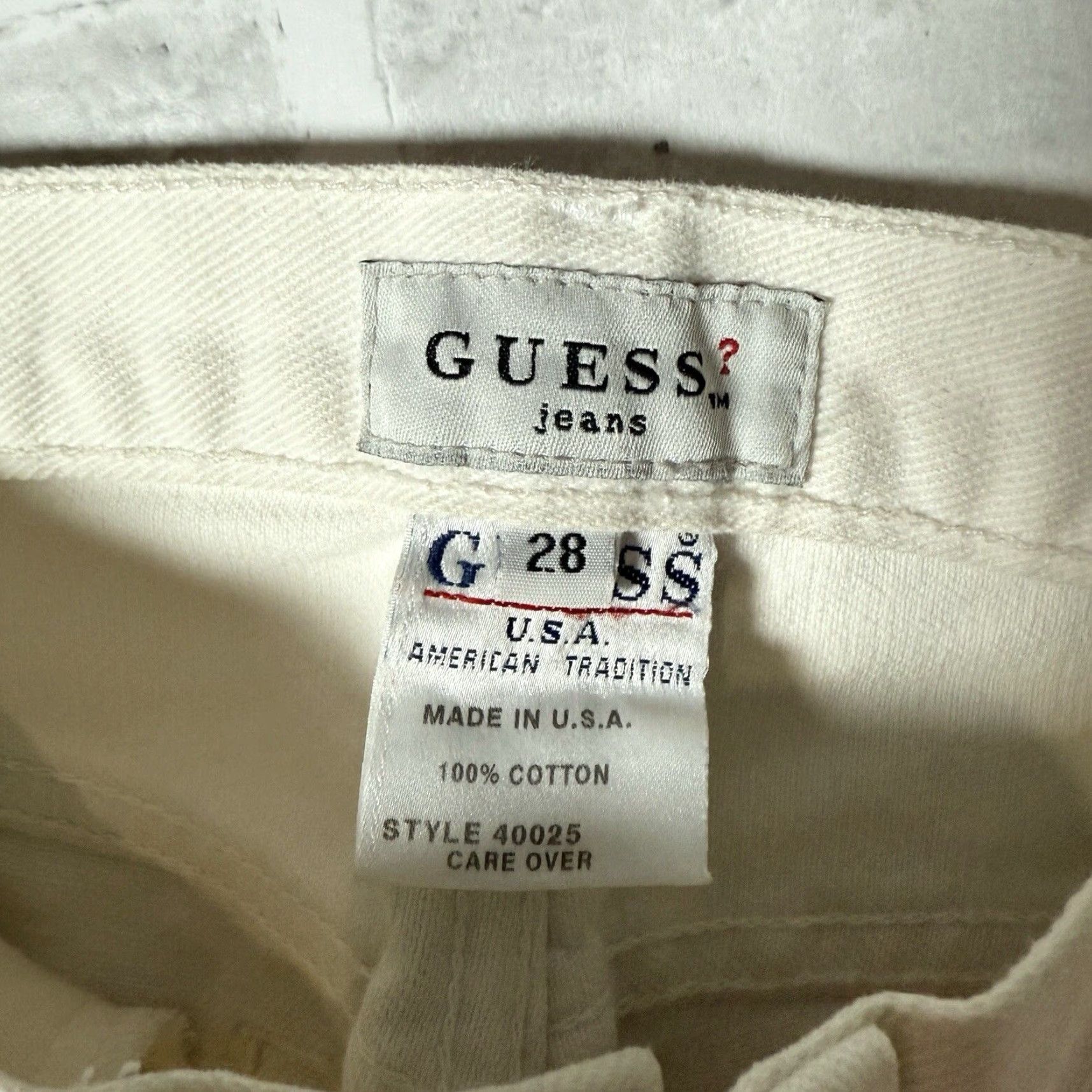 Guess VINTAGE GUESS Jeans Women 28 White 100% Cotton USA 28x22 Straight Mens? No, Women. Size 28" / US 6 / IT 42 - 4 Thumbnail
