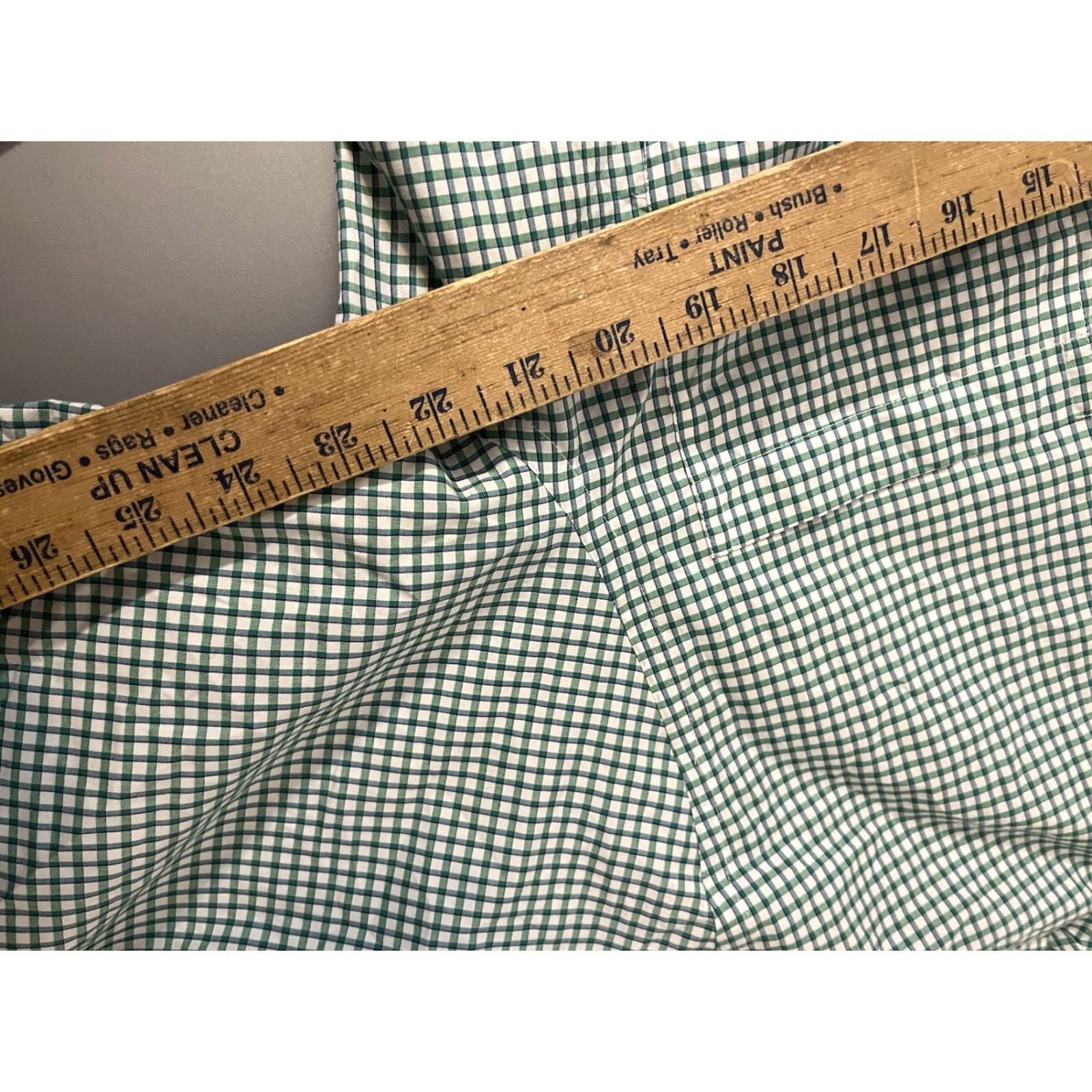 Jos. A. Bank Jos A Bank Men's Button-Up Shirt L Green Gingham Short Sleeve Travel Workwear Plaid Cotton Collar Pocket Regular Size US L / EU 52-54 / 3 - 5 Thumbnail