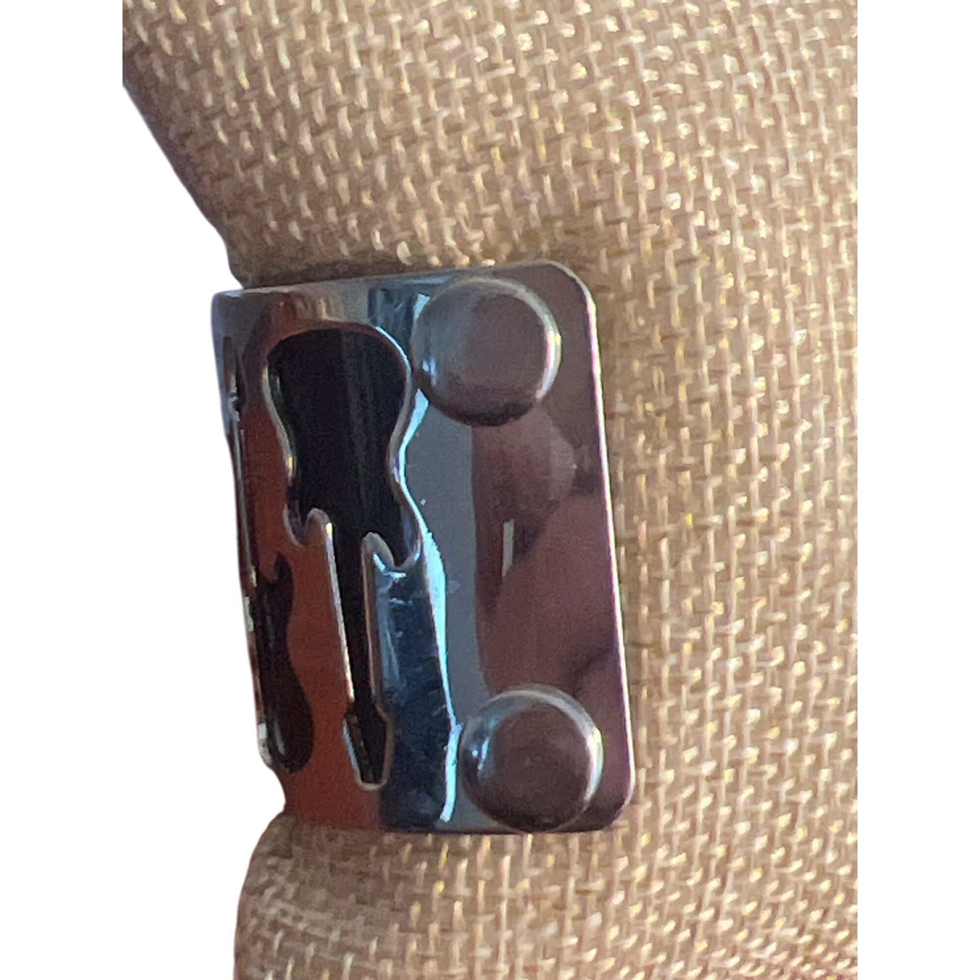 Other Silver Tone Black Acrylic Cuff Bracelet Cutout Guitar Rock & Size ONE SIZE - 3 Thumbnail