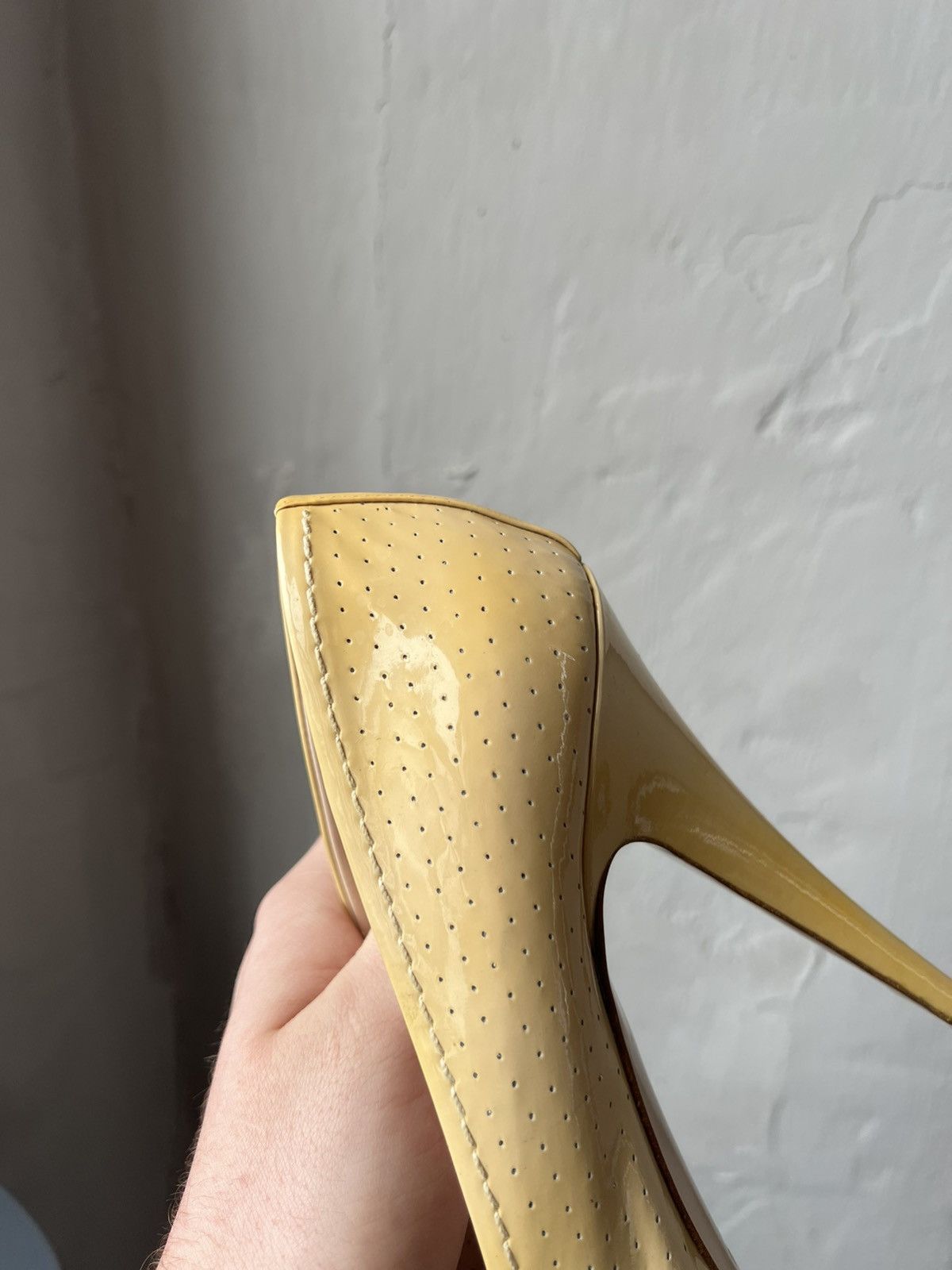Miu Miu MIU MIU MADE IN ITALY PATENT LEATHER PEEP PUMPS HEELS SZ 39 Size US 9 / IT 39 - 10 Thumbnail