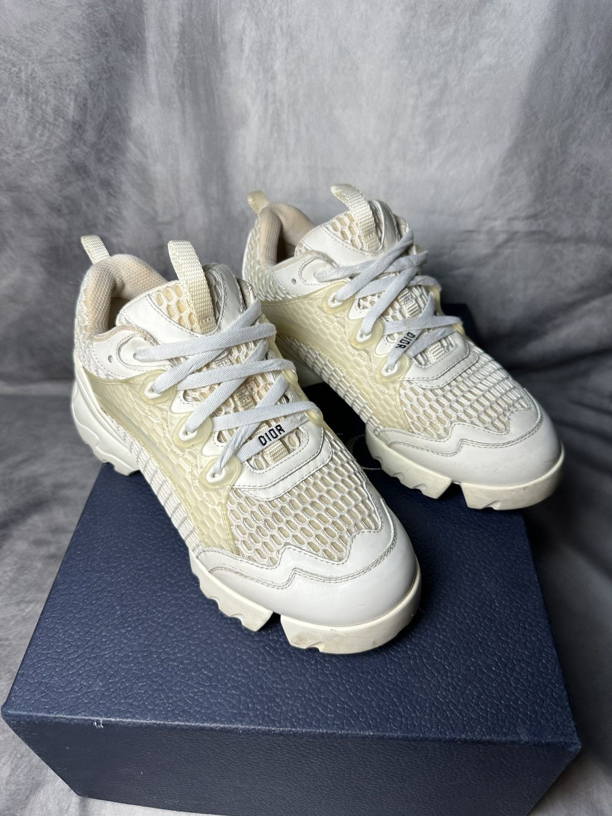 Dior DIOR D-CONNECT LEATHER & MESH SNEAKER Size US 7 / IT 37 - 1 Thumbnail