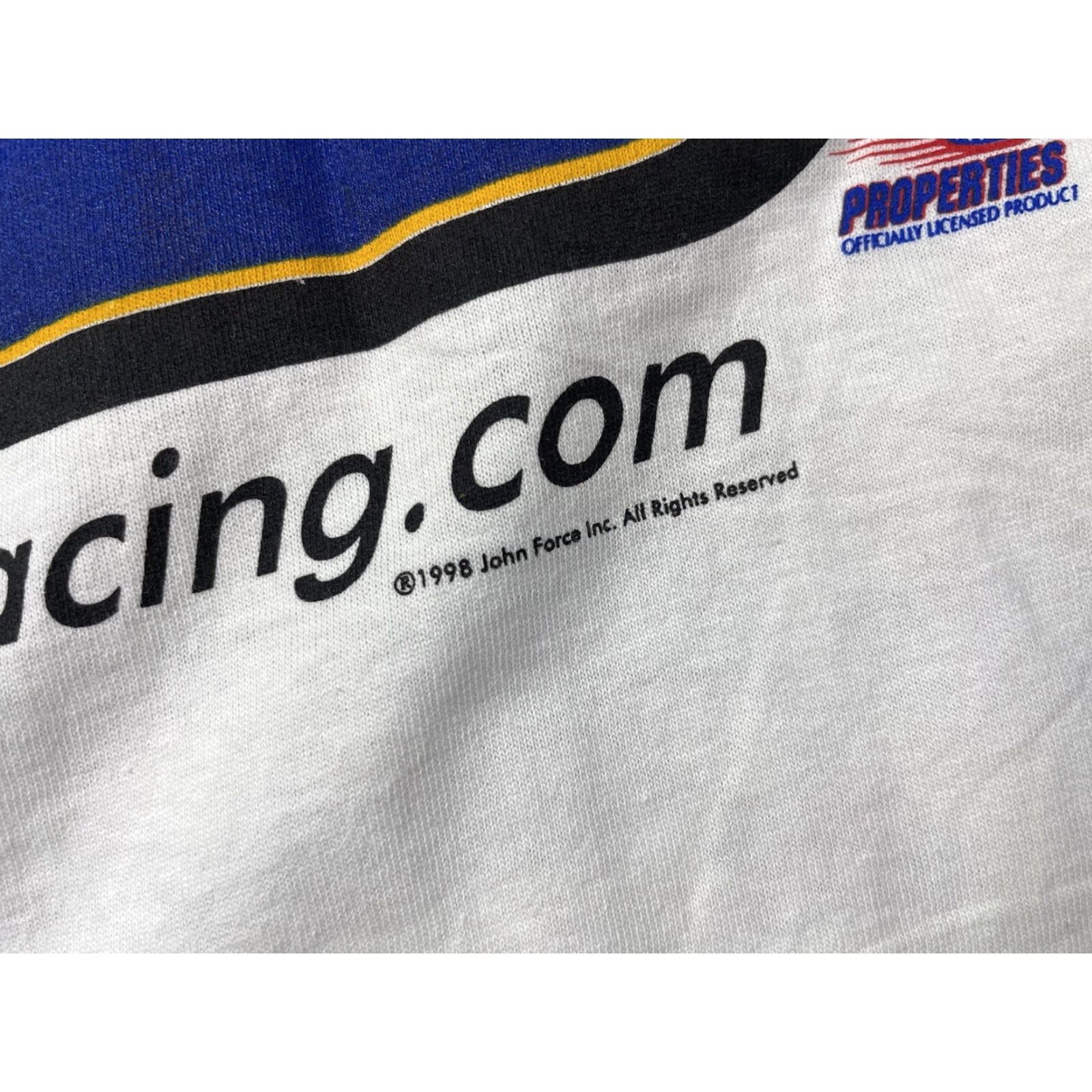 Jerzees VINTAGE John Force 2 Side T-Shirt NHRA Drag Racing NASCAR 8 Championship L White 90s Cars Nascar Oil Racing Logo Unisex Adults T-Shirt Mens Size US L / EU 52-54 / 3 - 7 Thumbnail