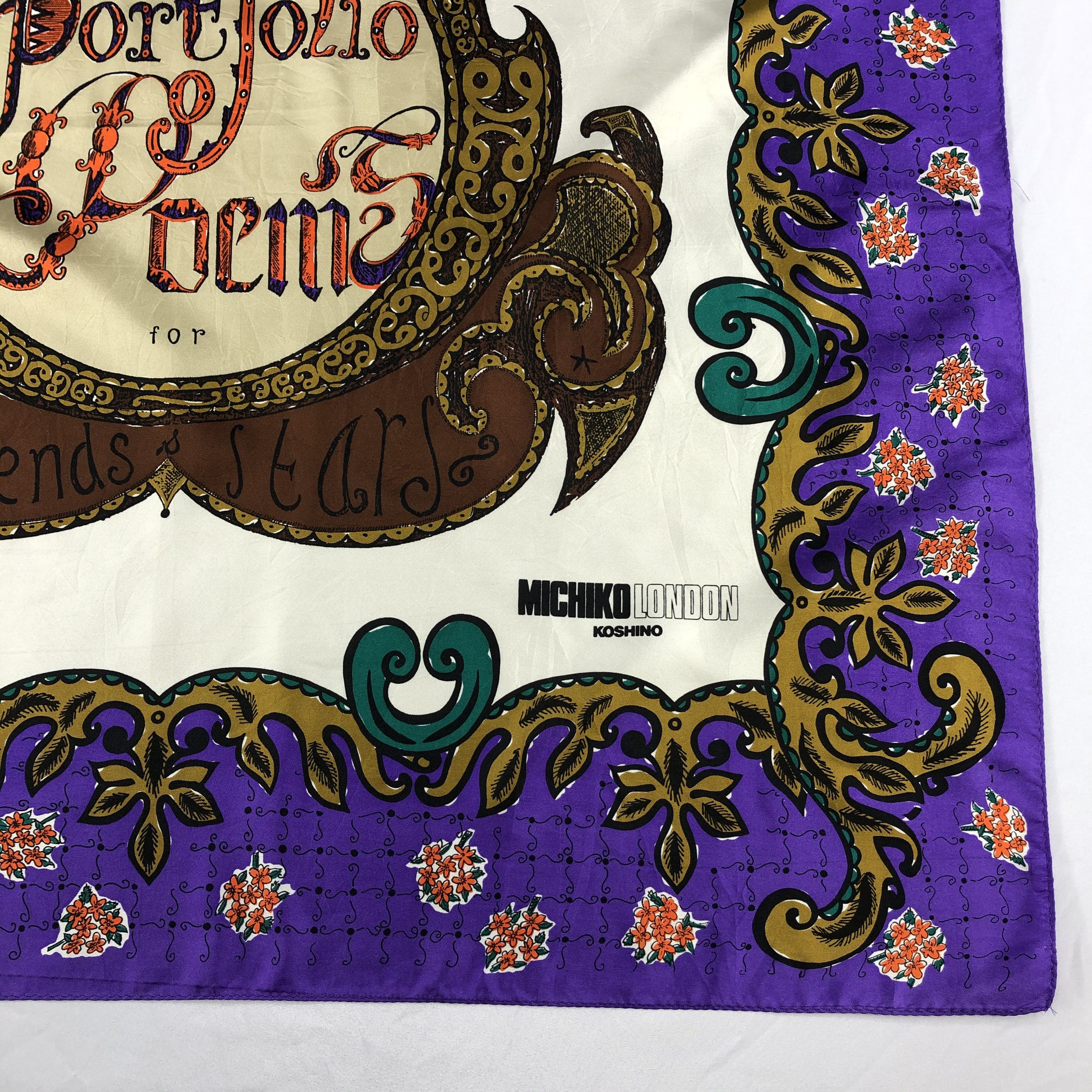 Michiko Koshino London × Vintage Vintage Michiko Koshino London Silk Scarf Size ONE SIZE - 4 Thumbnail