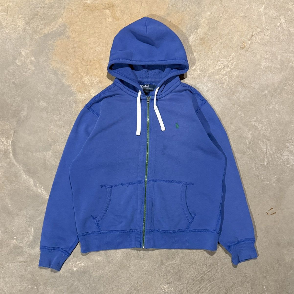 Polo Ralph Lauren Vtg 2000s Polo Ralph Lauren Faded Distressed Zip Up Hoodie Size US L / EU 52-54 / 3 - 1 Thumbnail