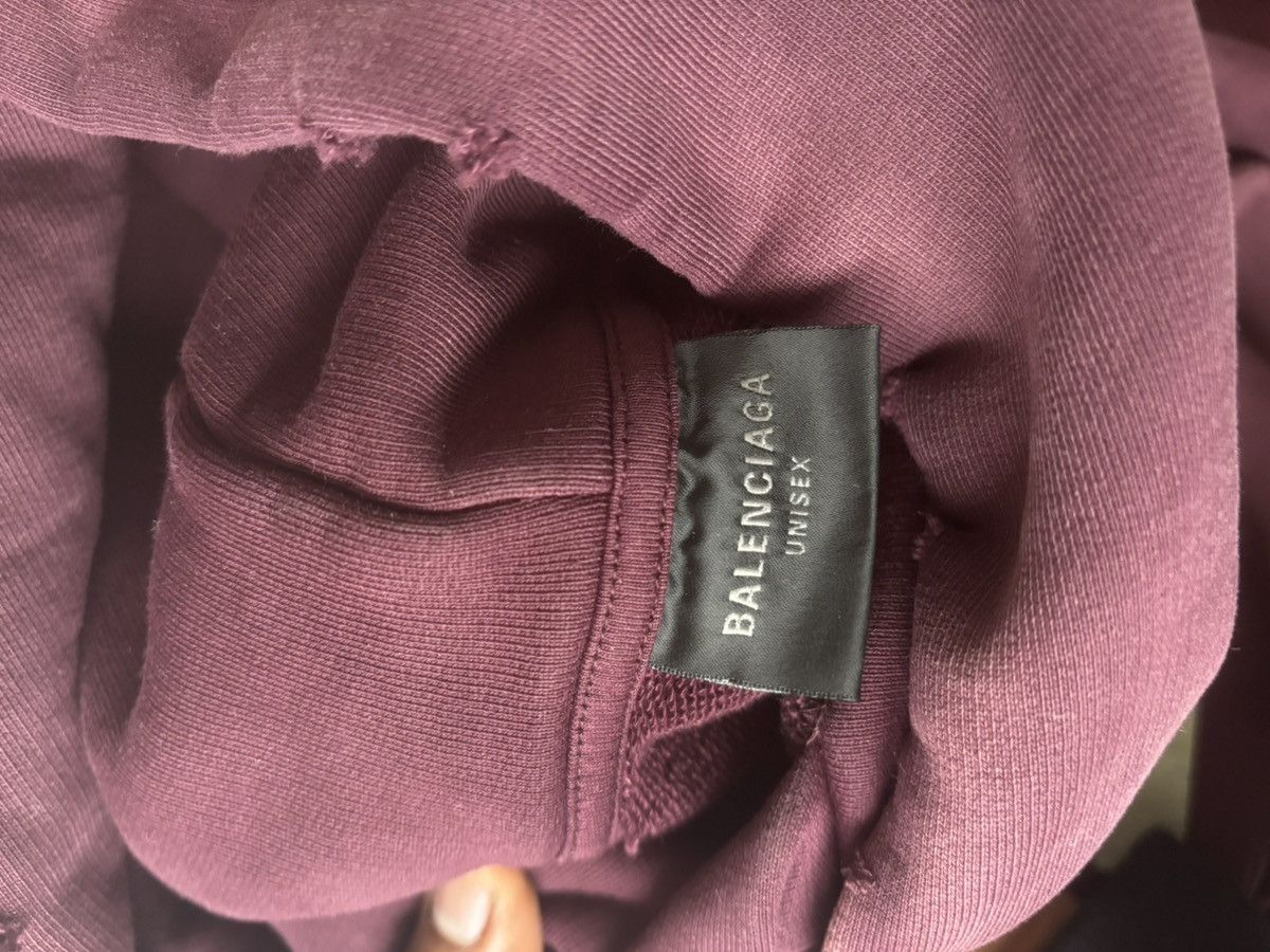 Balenciaga Balenciaga Tape hoodie Maroon Size US S / EU 44-46 / 1 - 3 Thumbnail