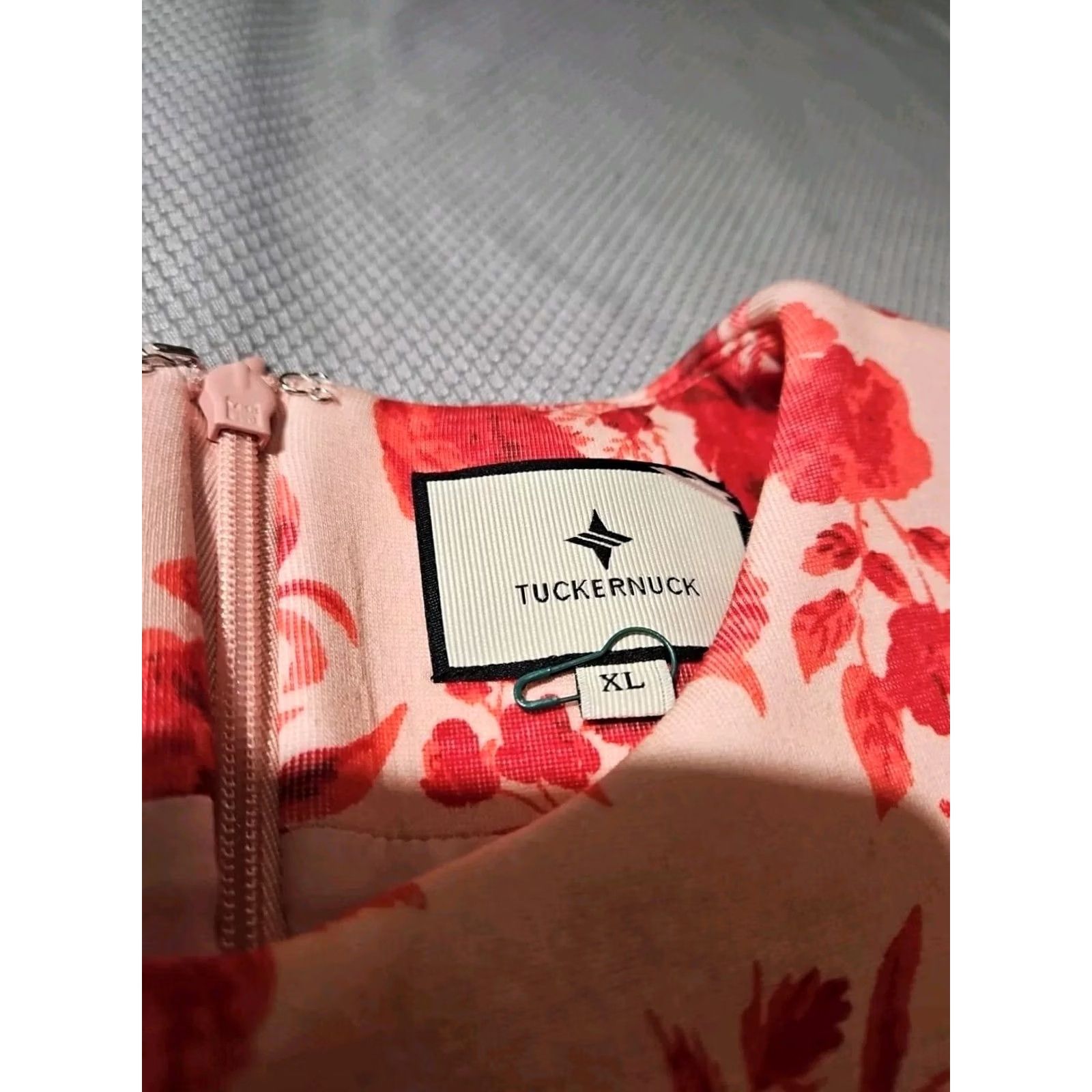 Vintage Tuckernuck Zinnia Bloom Drew Dress Womens XL Pink Floral Zip Preppy Size XL / US 12-14 / IT 48-50 - 7 Thumbnail