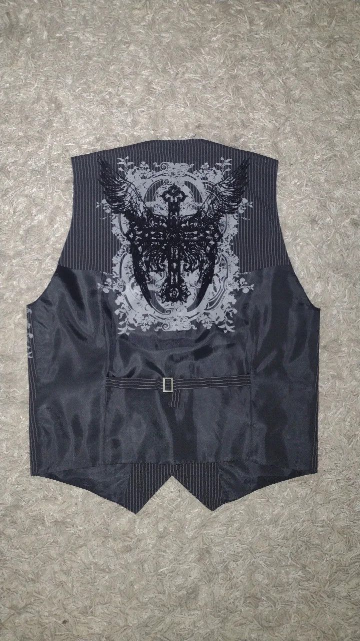 Affliction × Lip Service Vintage Goth Vest Very Unique Size 42L - 2 Thumbnail