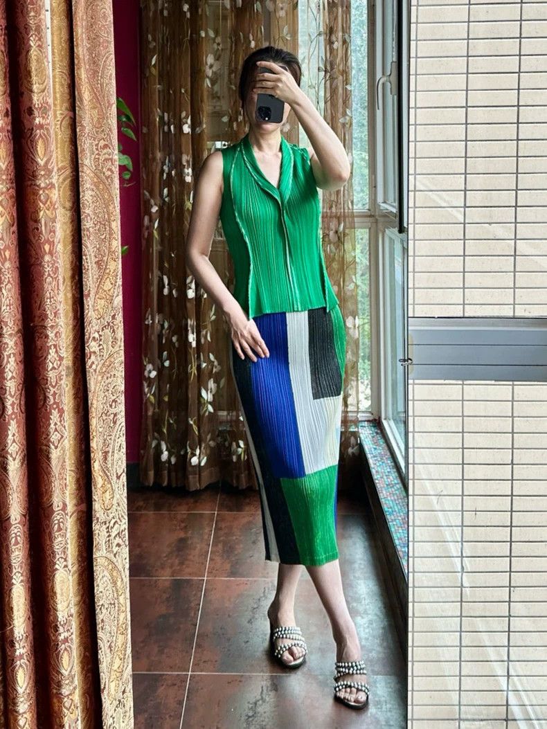 Issey Miyake Issey Miyake Green pleated vest Size L / US 10 / IT 46 - 3 Thumbnail