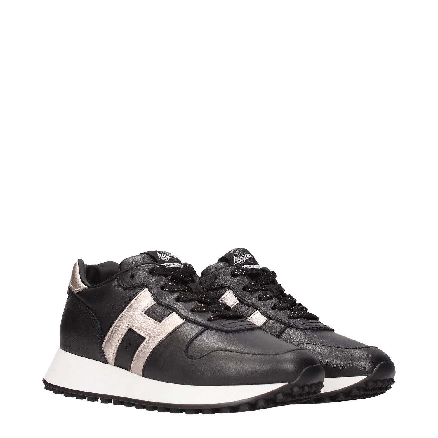 Hogan ob1o1e1124 Leather Sneakers in Black Size US 5.5 / IT 35.5 - 2 Thumbnail