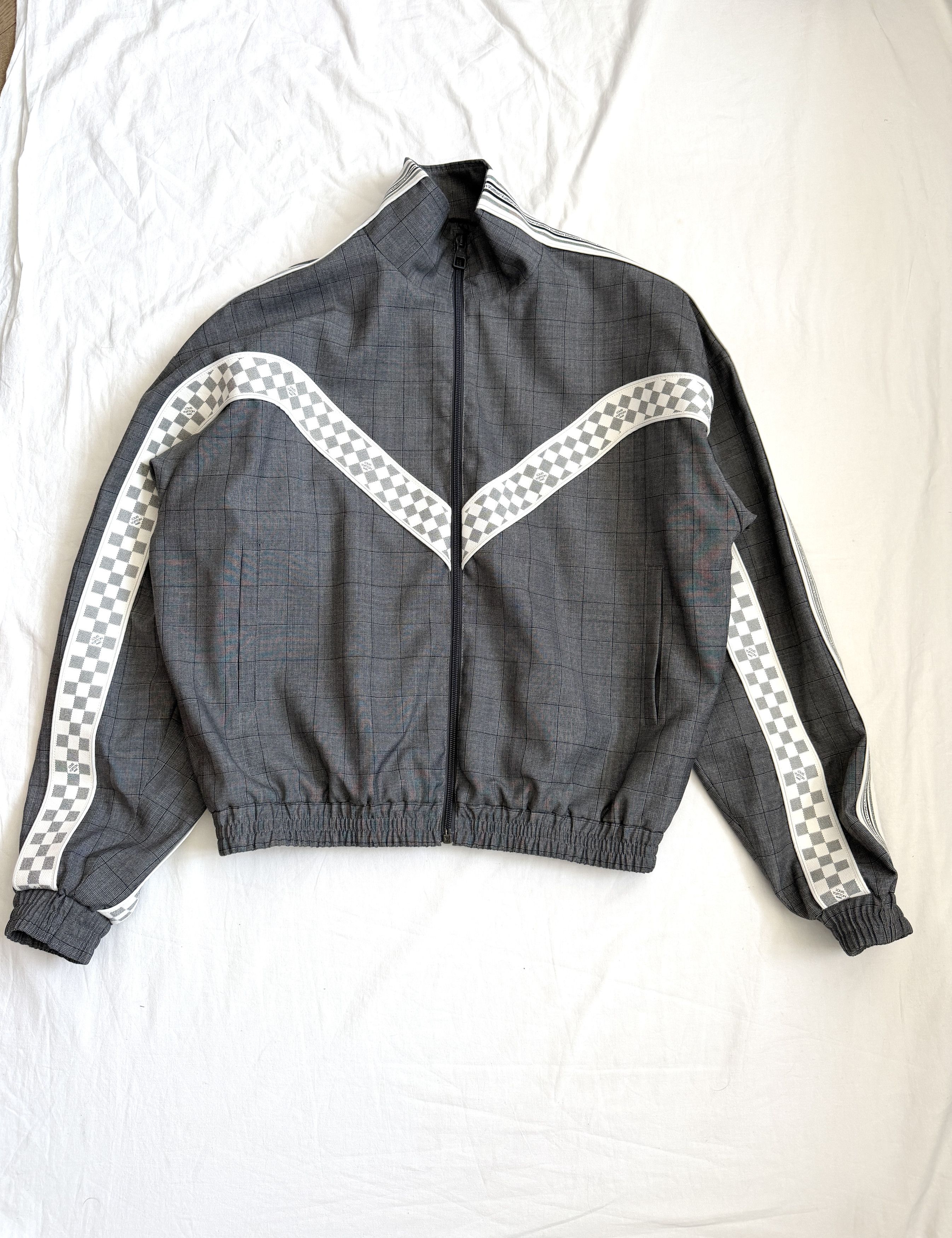 Louis Vuitton Louis Vuitton Grey & White Damier Track Jacket. Size US S / EU 44-46 / 1 - 1 Thumbnail