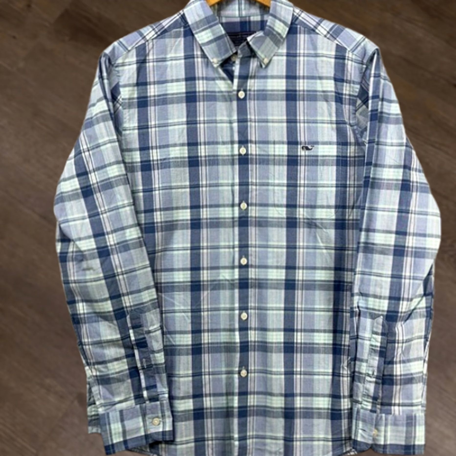 Vineyard Vines Vineyard Vines Button-Down Shirt Mens Medium Blue Plaid Long Sleeve Pocket Logo Shirt Size US M / EU 48-50 / 2 - 1 Thumbnail