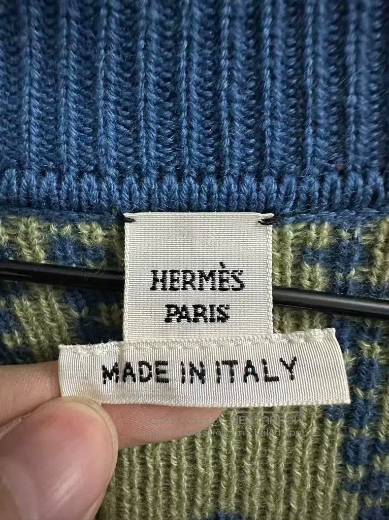 Hermes Hermes Deep V-Neck Buttoned Cashmere Jacquard Cotton Long Size XS / US 0-2 / IT 36-38 - 4 Thumbnail