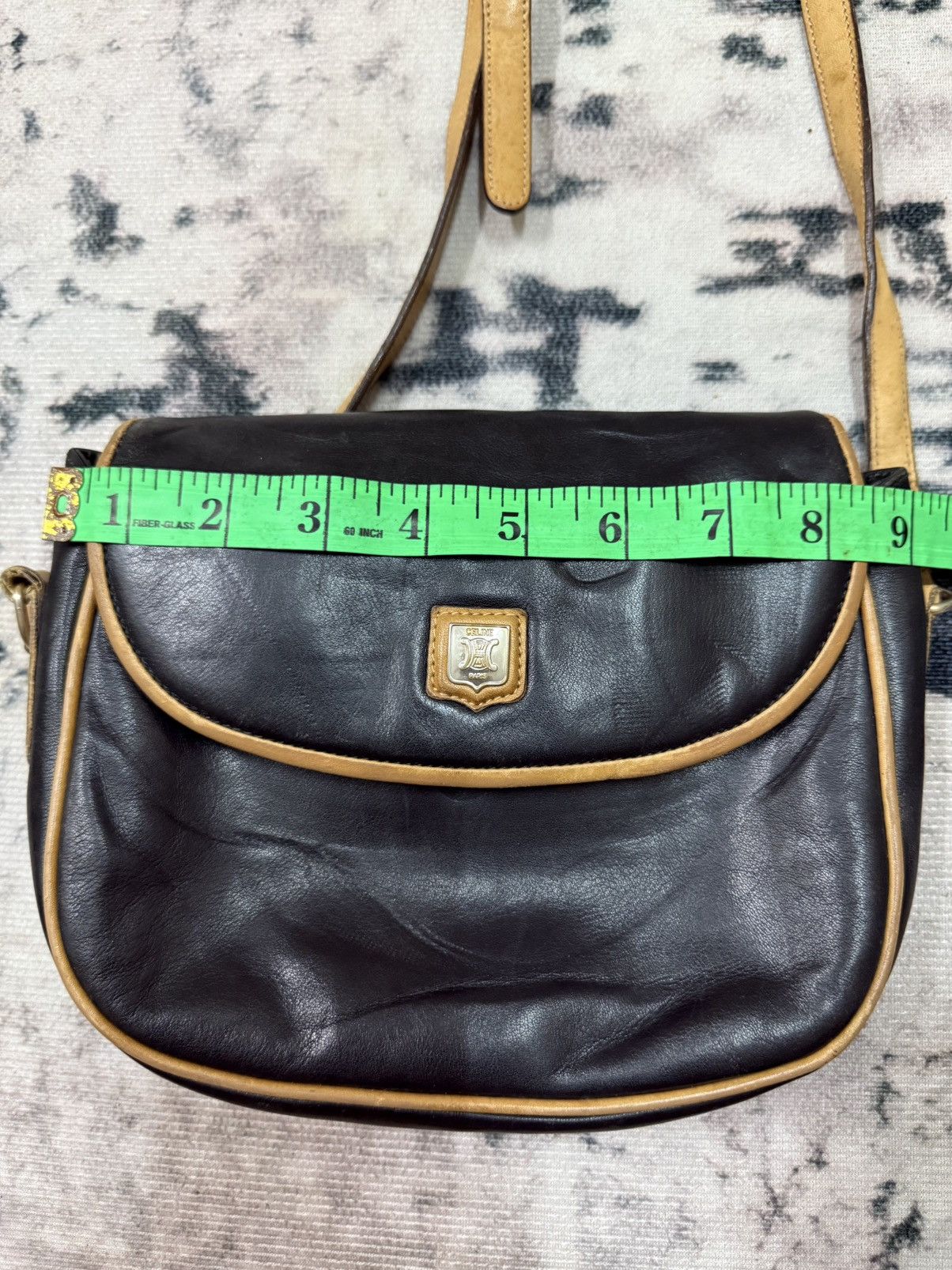 Celine × Designer × Vintage Vintage Celine Black Leather Massenger Bag Size ONE SIZE - 17 Thumbnail