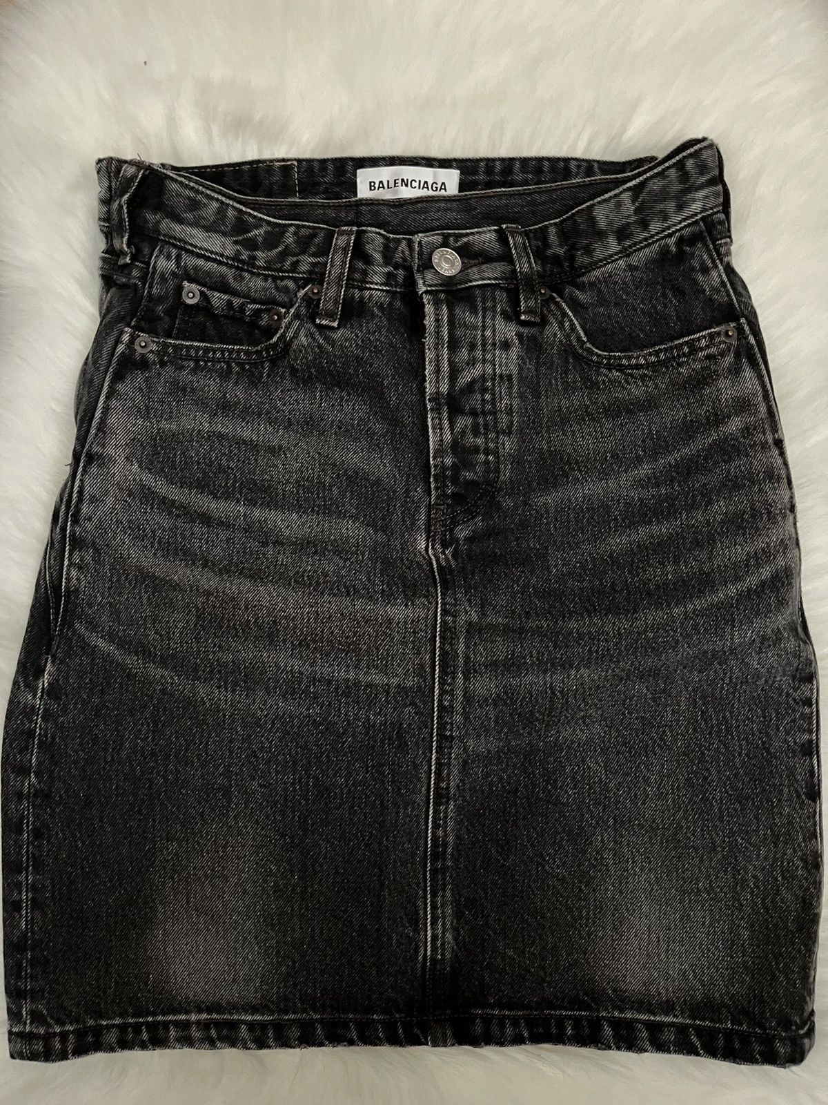 Balenciaga Balenciaga Flatground A-Line Denim Skirt Size 24" / US 00 / IT 34 - 1 Thumbnail