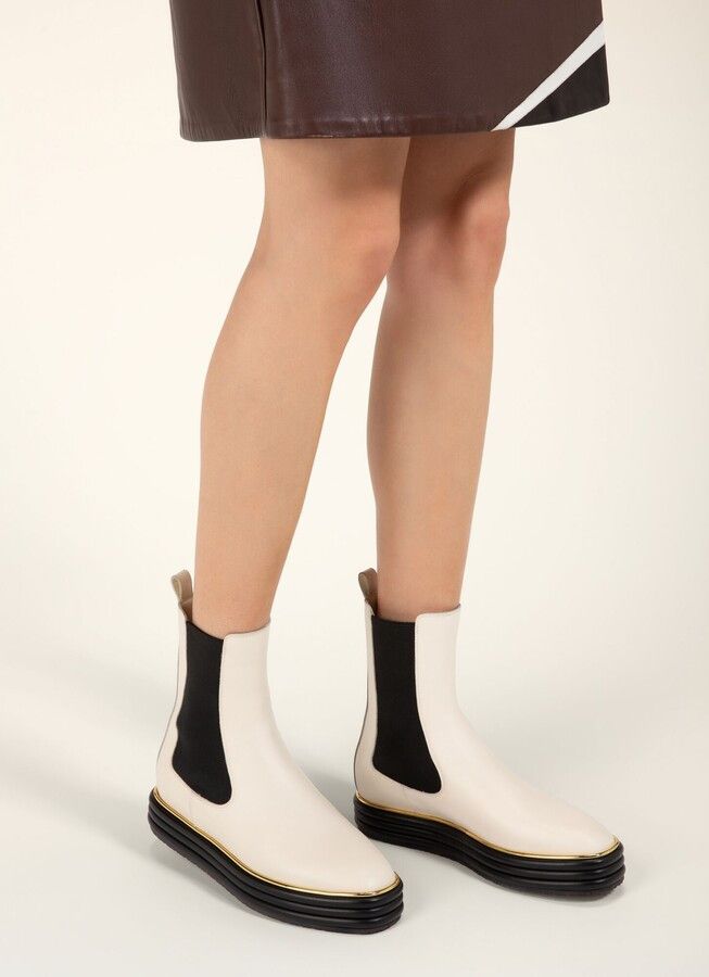 Bally o1y0725 Ankle Boots in Cream/Black Size US 4.5 / IT 34.5 - 5 Thumbnail