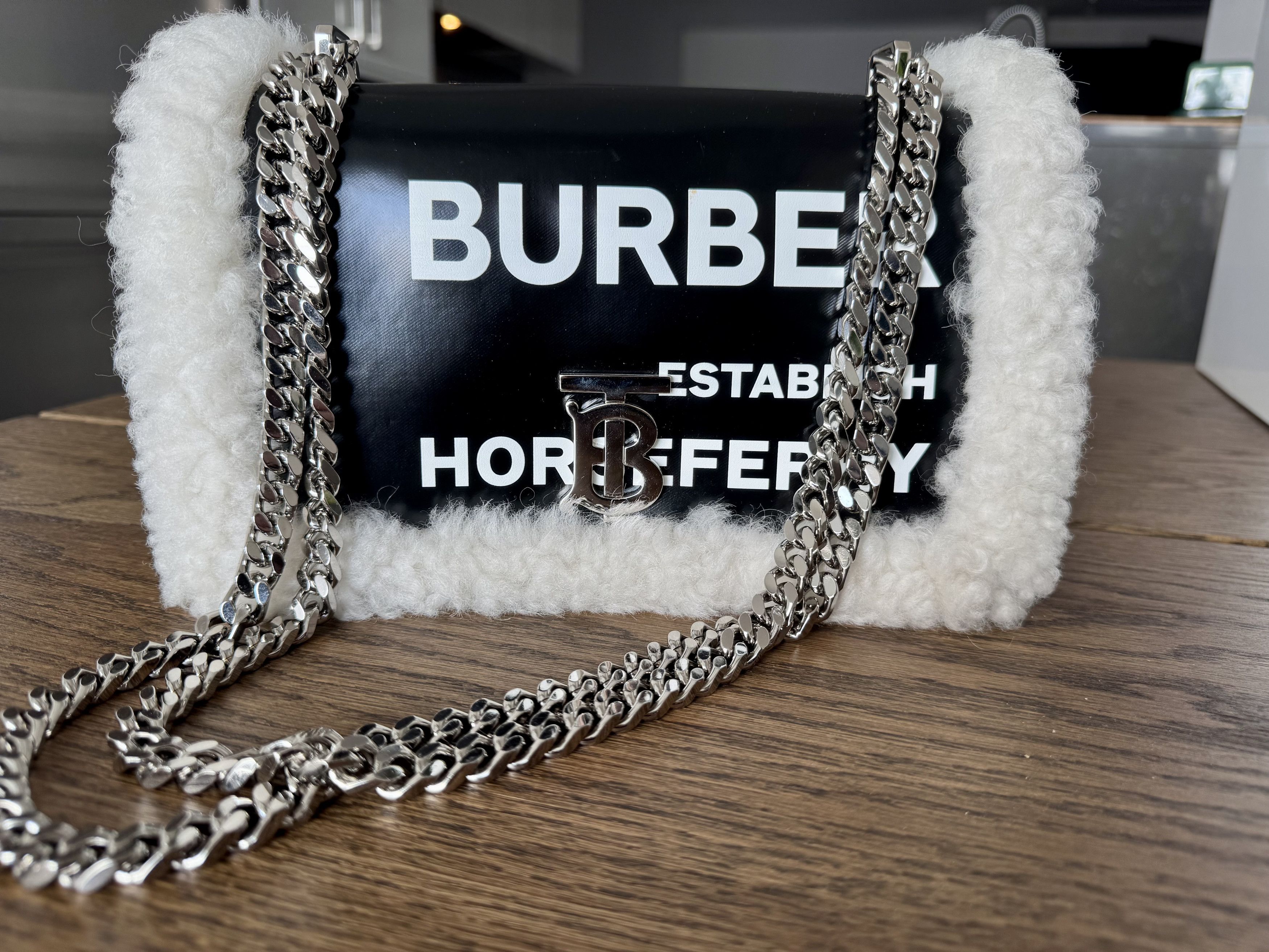 Burberry Burberry Black Shearling Horseferry Lola Shoulder Bag Small Size ONE SIZE - 1 Thumbnail