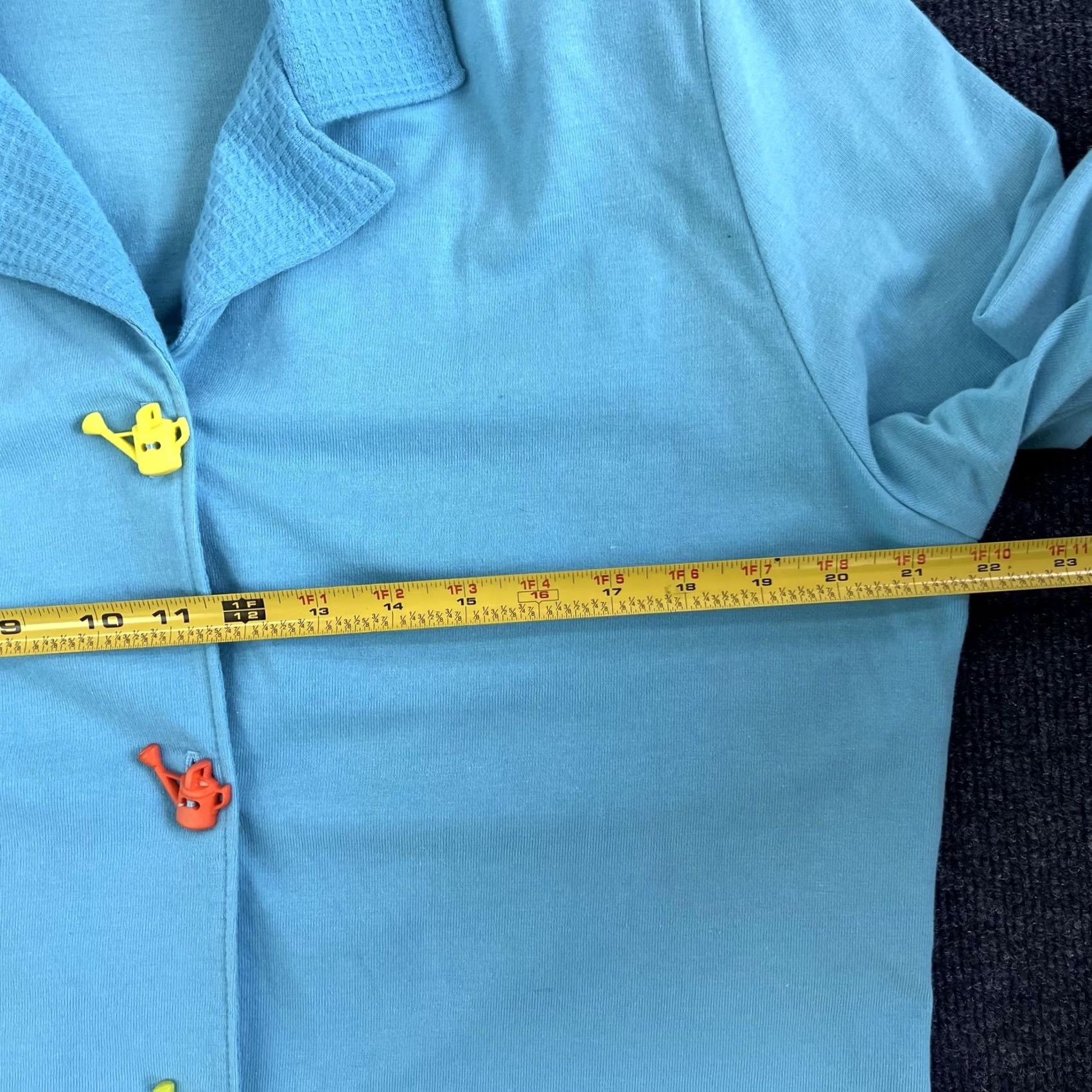 Vintage amyjess Shirt Womens XL Blue Garden Watering Can Button Long Sleeve Top USA Size XL / US 12-14 / IT 48-50 - 6 Thumbnail