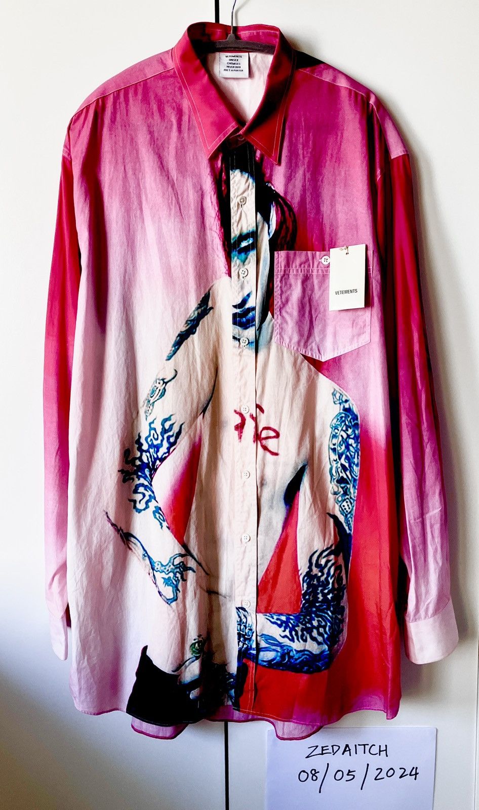 image of Vetements Marilyn Manson Shirt By Demna Gvasalia in Red, Men's (Size Medium)