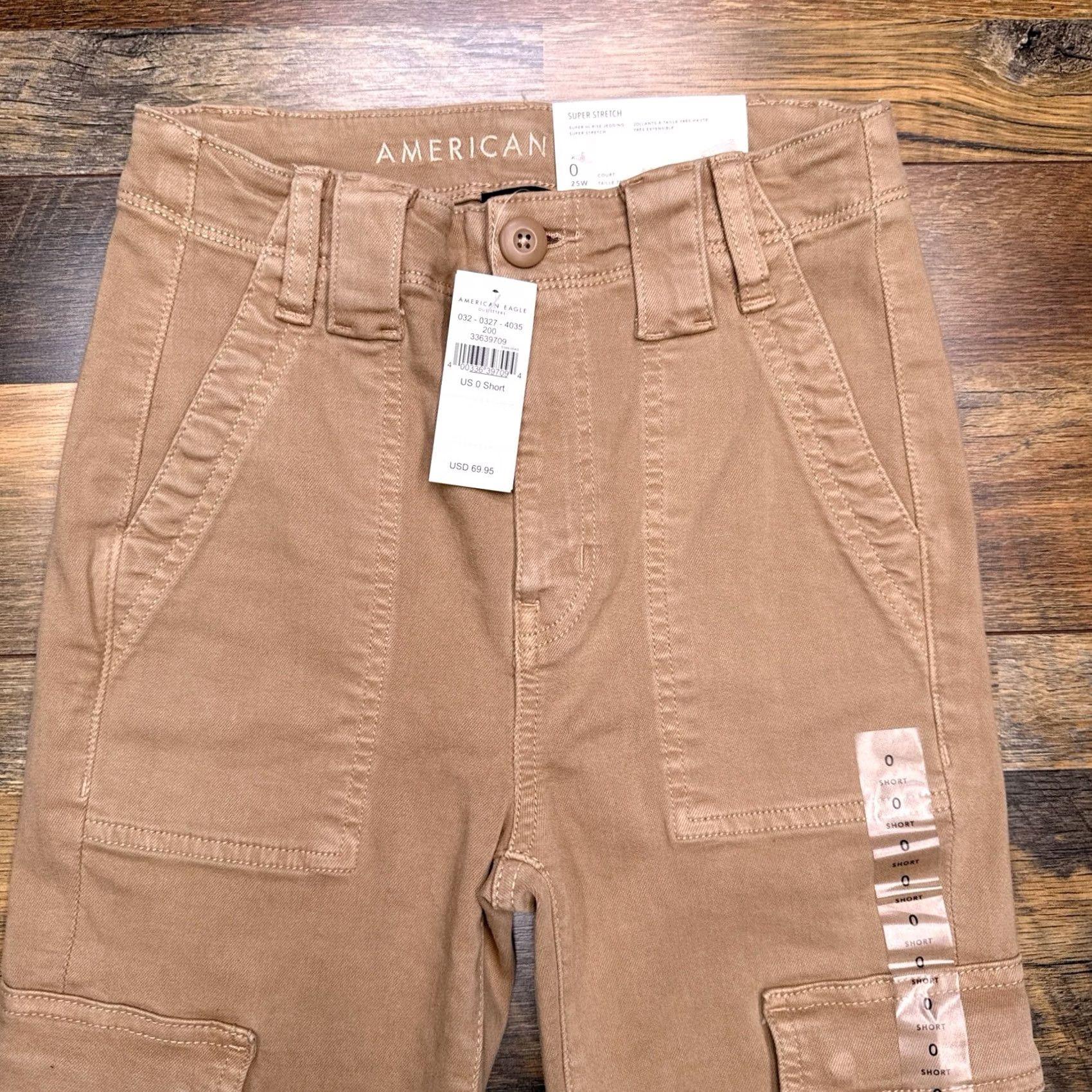 American Eagle Outfitters American Eagle Super Hi Rise Jegging New Tan Cargo Womens 0 Short 25w Size 25" / US 0 / IT 36 - 2 Thumbnail