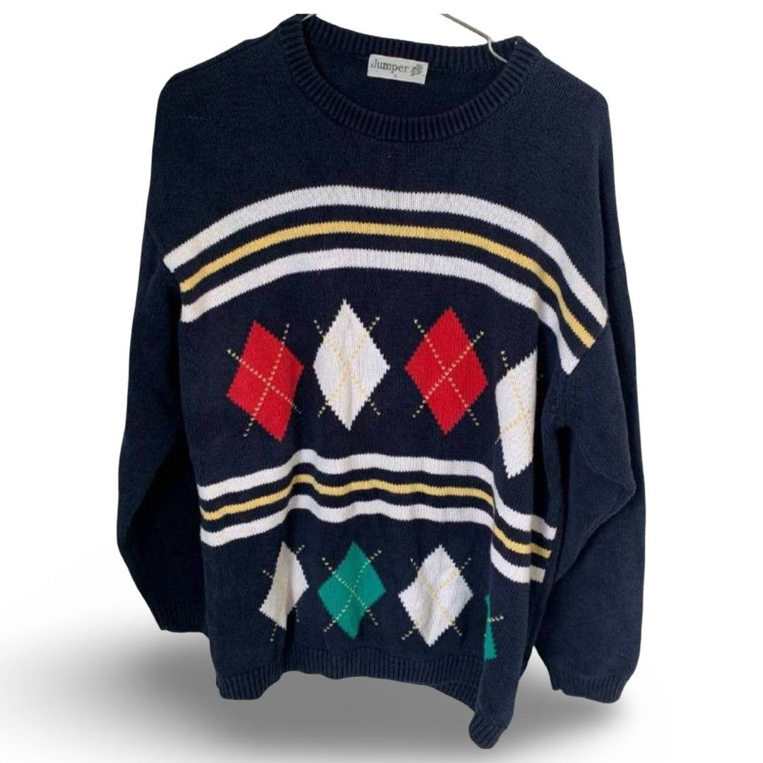 No Jumper Vtg coloured sweater #829 Size US L / EU 52-54 / 3 - 1 Thumbnail
