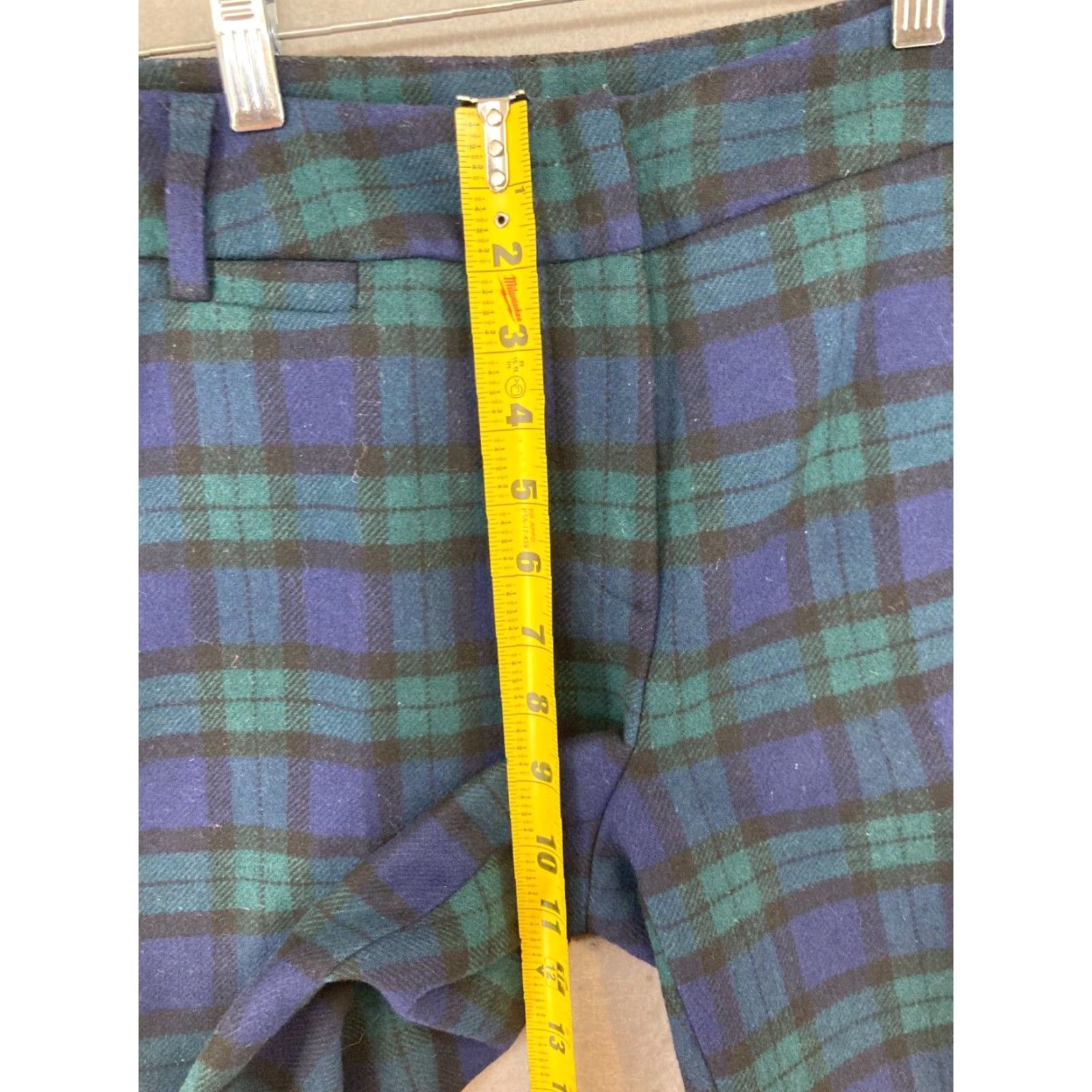 Vintage Chadwicks Womens Pants 6 Blue Plaid Green Lined Dress Pants Casual Workwear Size 28" / US 6 / IT 42 - 4 Thumbnail
