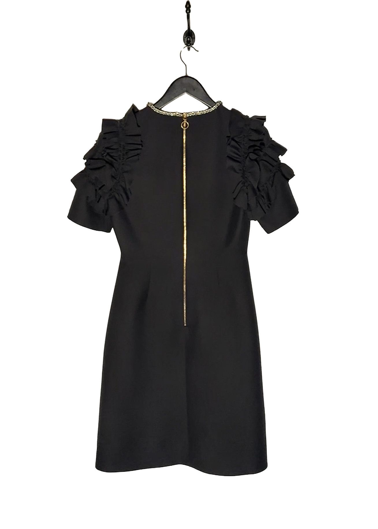 Gucci Gucci 2016 Embellished Bow Ruffled Sleeves Black Mini Dress Size S / US 4 / IT 40 - 3 Thumbnail