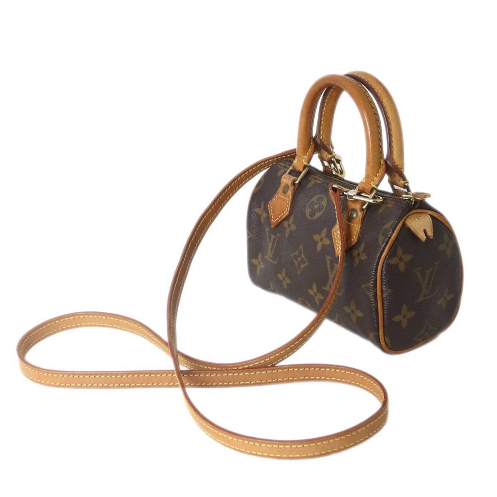 Louis Vuitton Mini Speedy Boston Bag With Strap Monogram Brown M41534 Th0937, Women's
