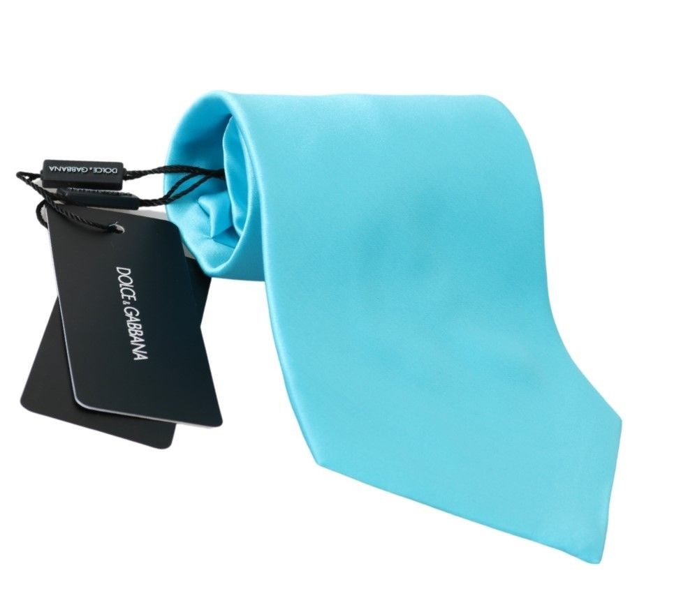 Dolce & Gabbana Stunning Light Blue Silk Men's Men's Tie Size ONE SIZE - 1 Thumbnail