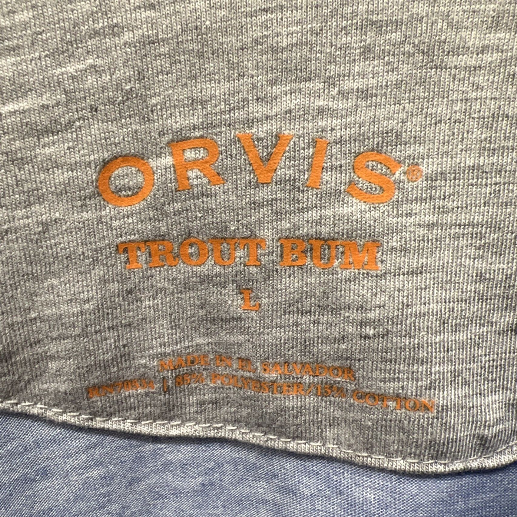 Orvis VINTAGE Orvis Trout Bum Shirt Men Long Sleeve L Blue Logo Shirt Mens Size L Size US L / EU 52-54 / 3 - 3 Thumbnail
