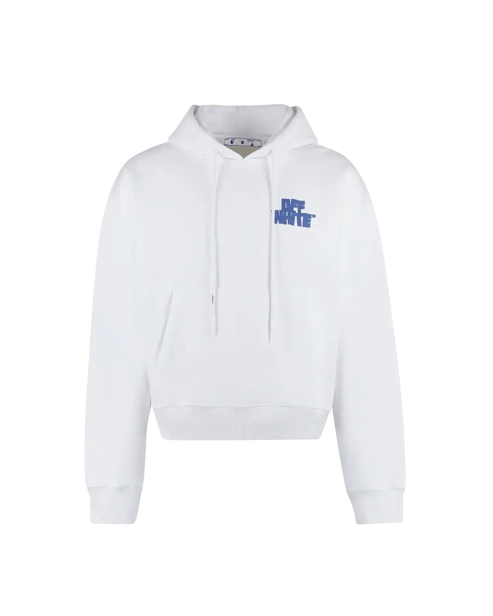 image of Off White Graphic Print Hoodie in White, Men's (Size XL)