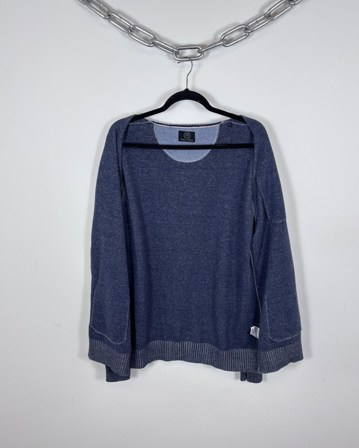 Carlo Colucci Carlo Colucci Men’s Grey/Navy Pocket Cotton Cardigan Sweater Size US L / EU 52-54 / 3 - 10 Thumbnail