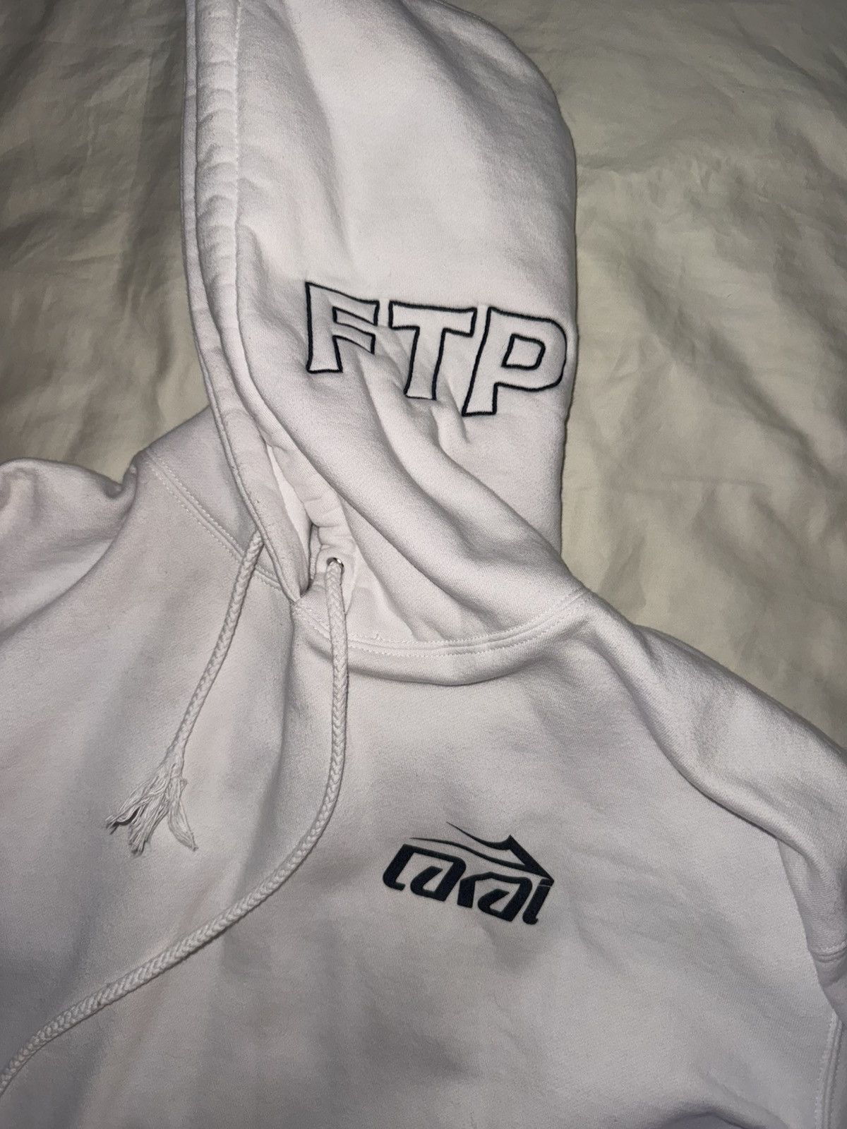 Fuck The Population Lakai FTP x Lakai XXL White Hoodie Embroidered Grailed